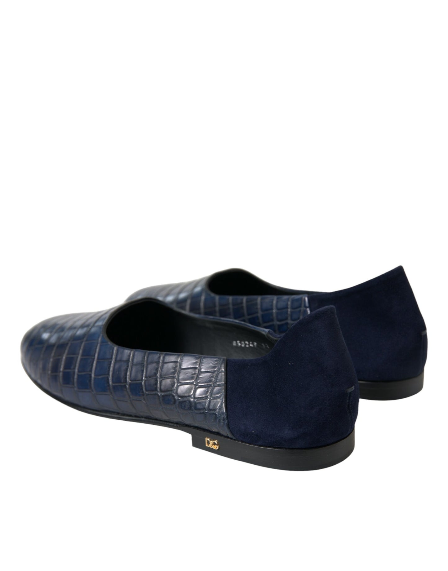 Dolce & Gabbana Blue Crocodile Leather Loafers Slip On Shoes Curated Luxury Accessories by Orvyn