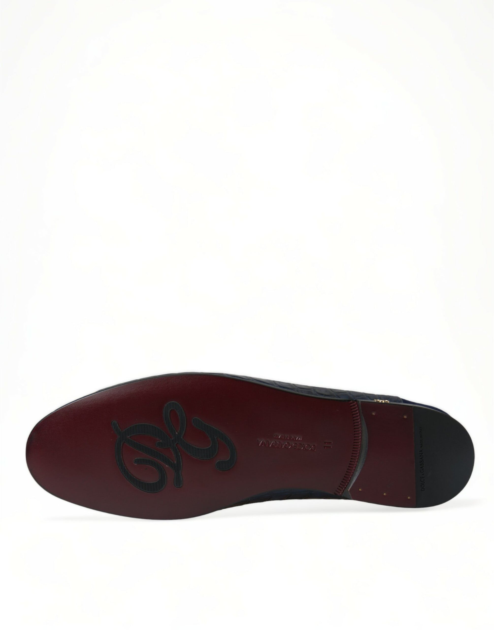 Dolce & Gabbana Blue Crocodile Leather Loafers Slip On Shoes Curated Luxury Accessories by Orvyn