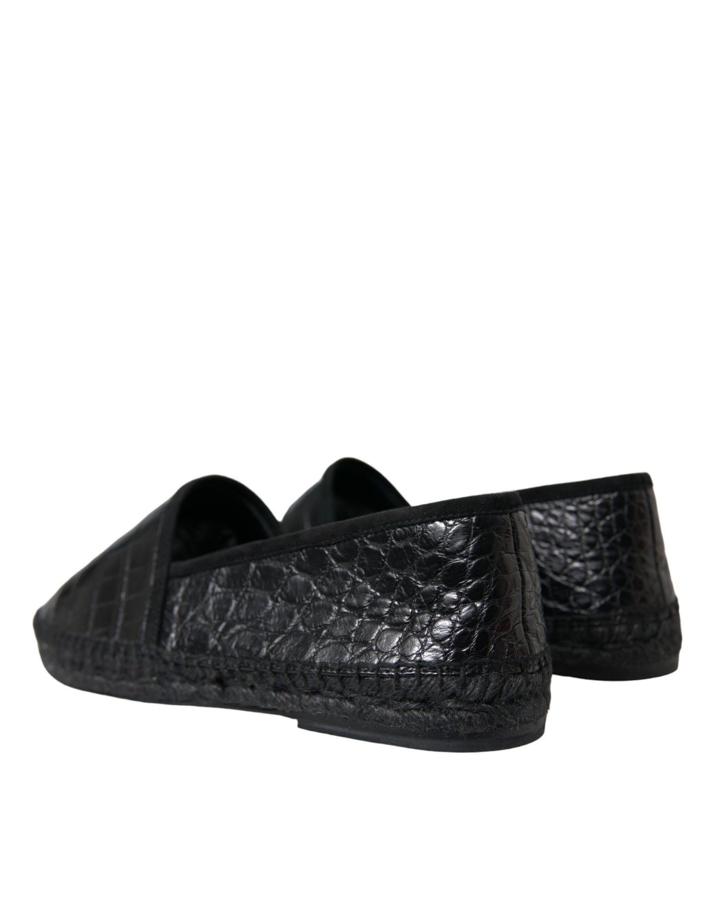 Dolce & Gabbana Black Exotic Leather Espadrilles Slip On Shoes Curated Luxury Accessories by Orvyn