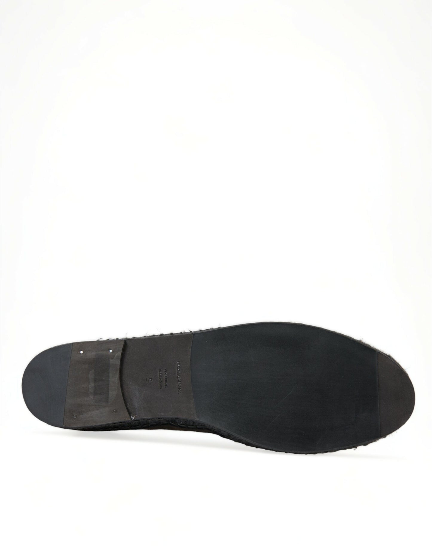 Dolce & Gabbana Black Exotic Leather Espadrilles Slip On Shoes Curated Luxury Accessories by Orvyn