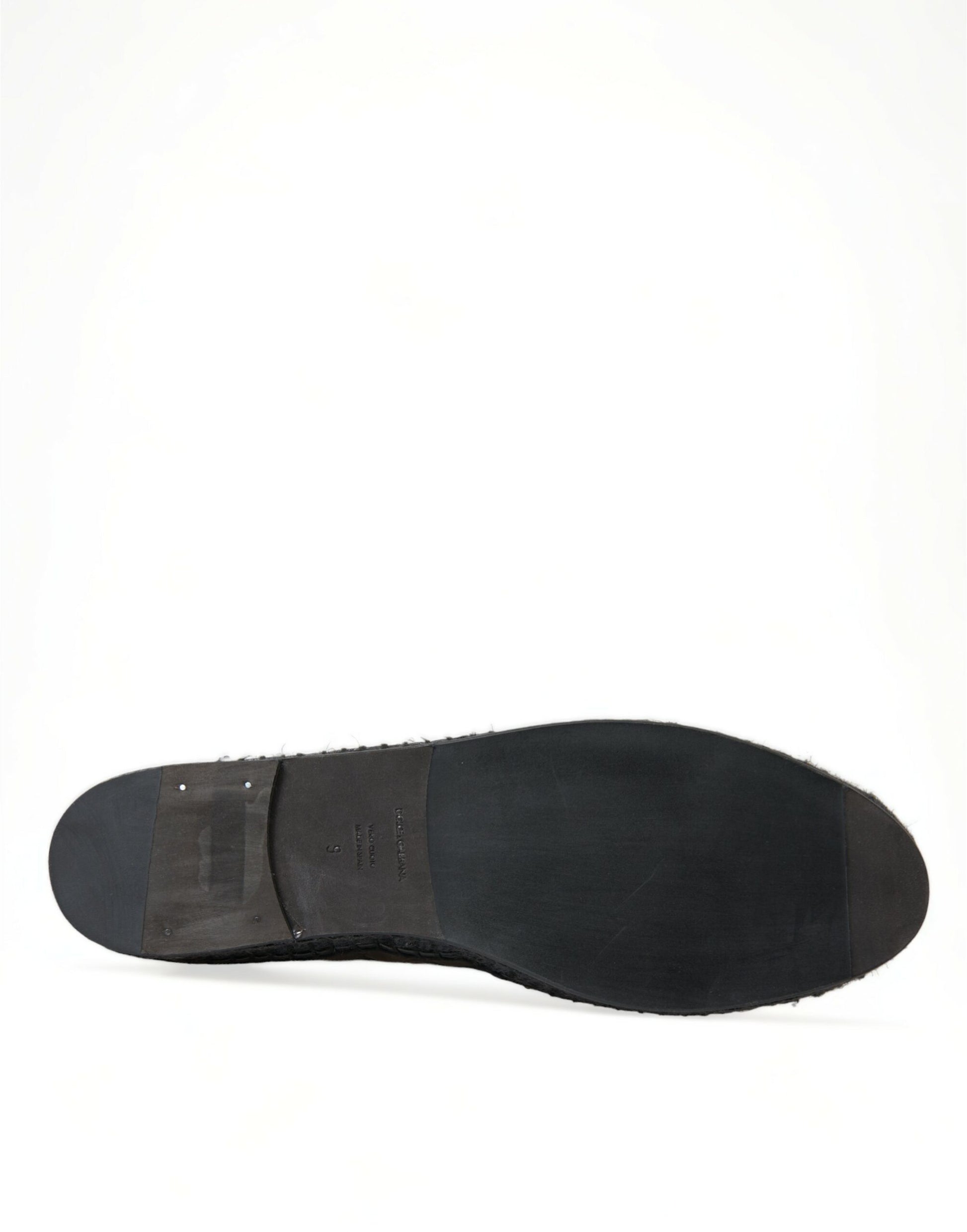 Dolce & Gabbana Black Exotic Leather Espadrilles Slip On Shoes Curated Luxury Accessories by Orvyn