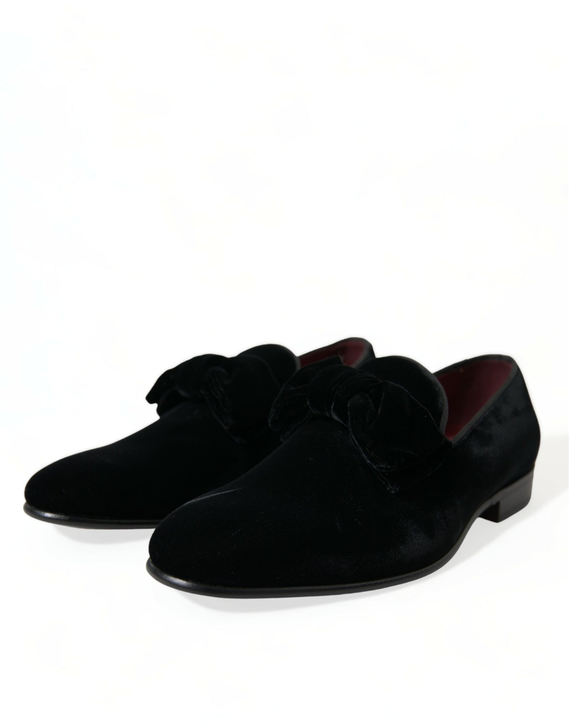 Dolce & Gabbana Black Velvet Loafers Formal Dress Shoes Curated Luxury Accessories by Orvyn