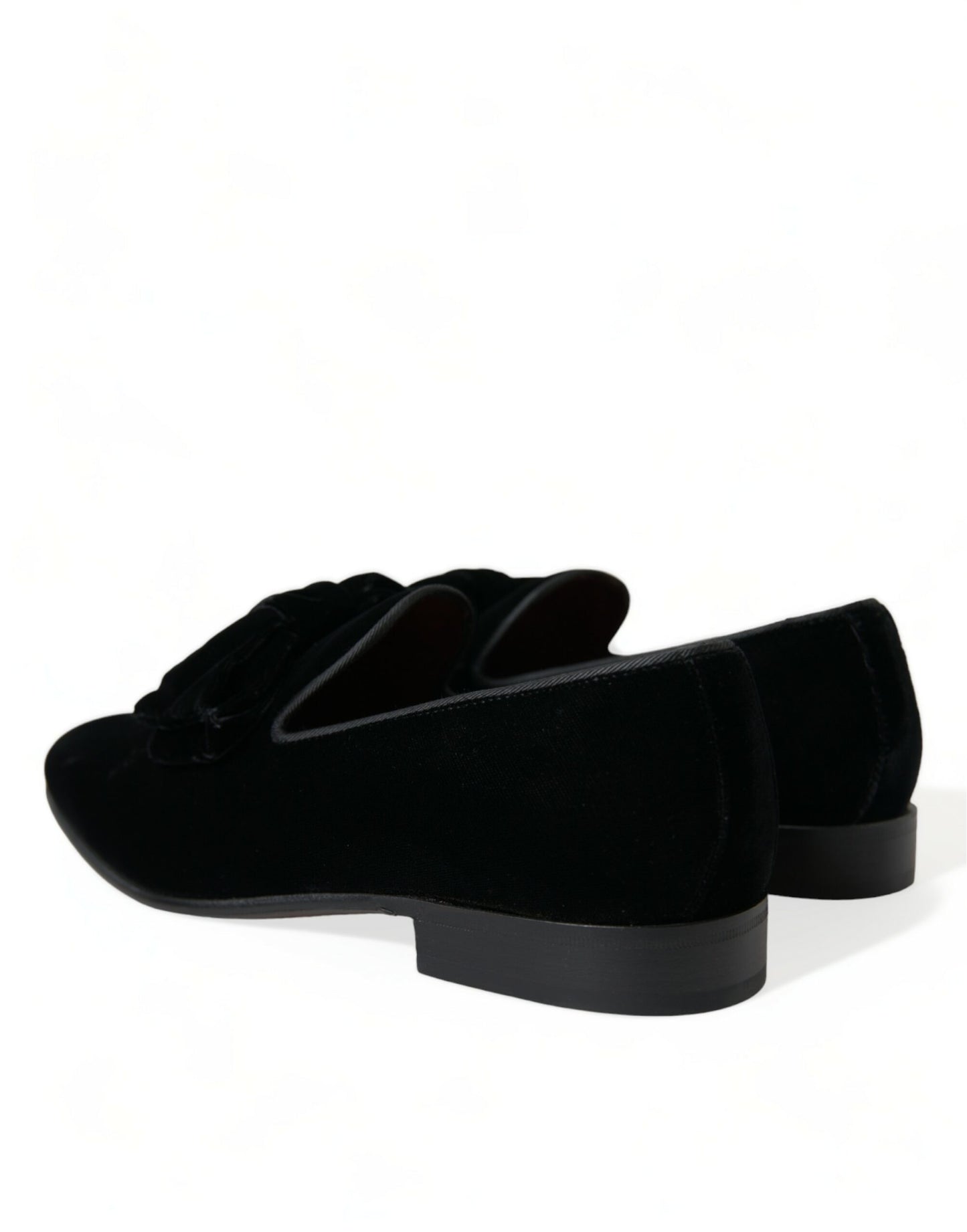 Dolce & Gabbana Black Velvet Loafers Formal Dress Shoes Curated Luxury Accessories by Orvyn