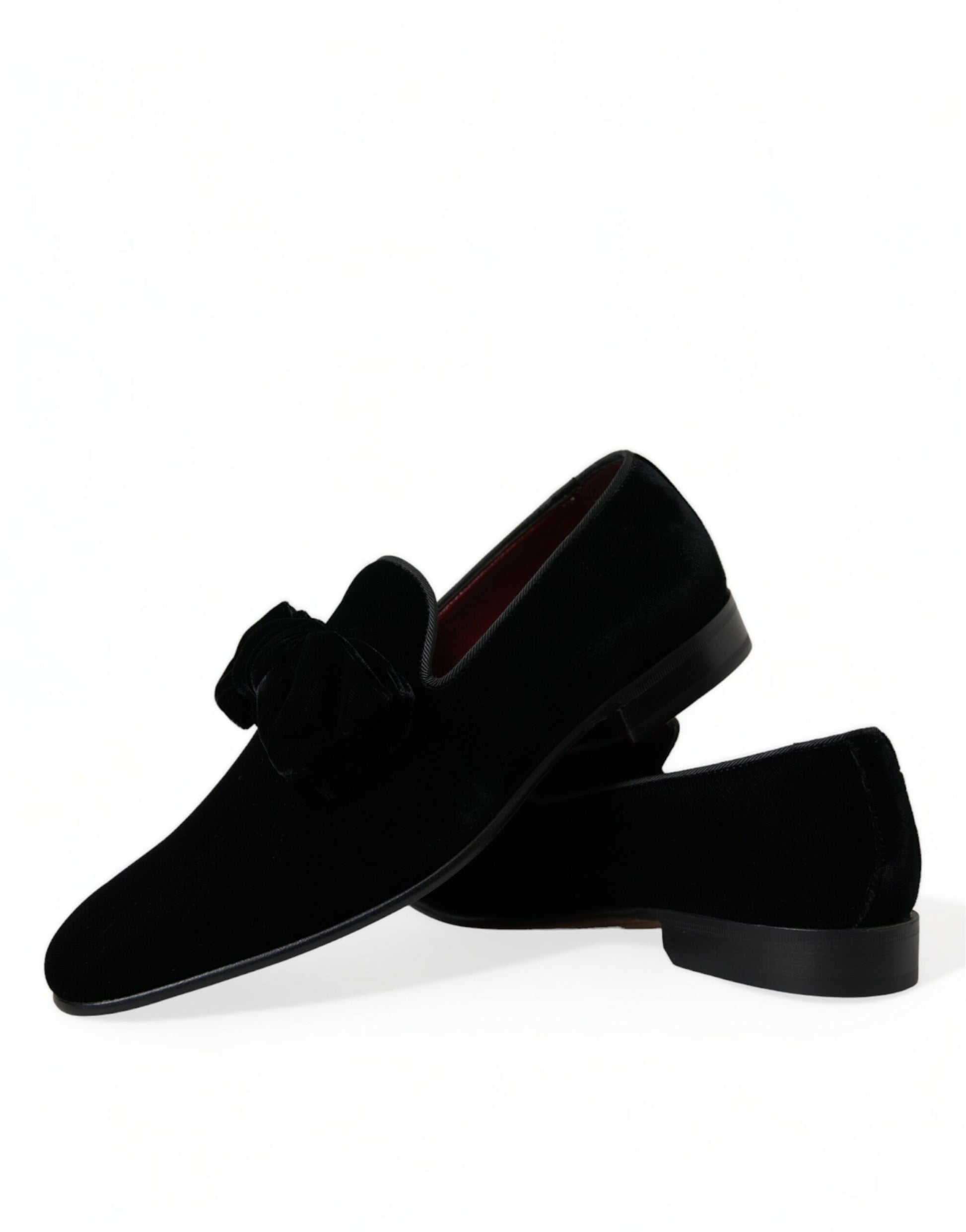 Dolce & Gabbana Black Velvet Loafers Formal Dress Shoes Curated Luxury Accessories by Orvyn