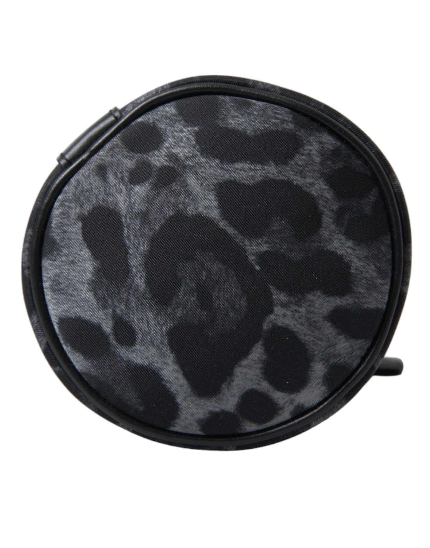 Dolce & Gabbana Black Leopard Round Slim Tote Bottle Cage Bag schwarz