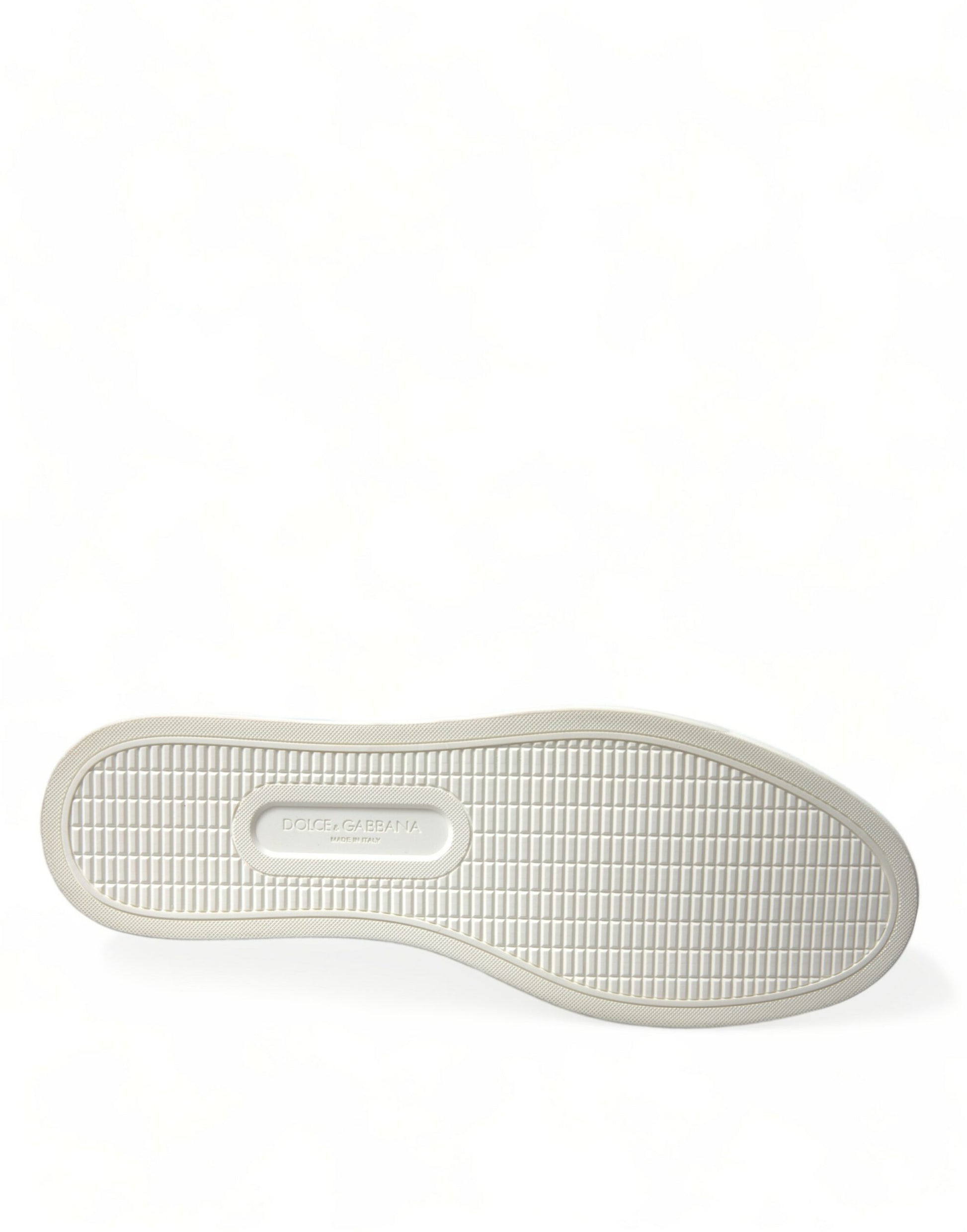 Dolce & Gabbana White Bordeaux Leather Logo Low Top Sneakers Shoes Curated Luxury Accessories by Orvyn