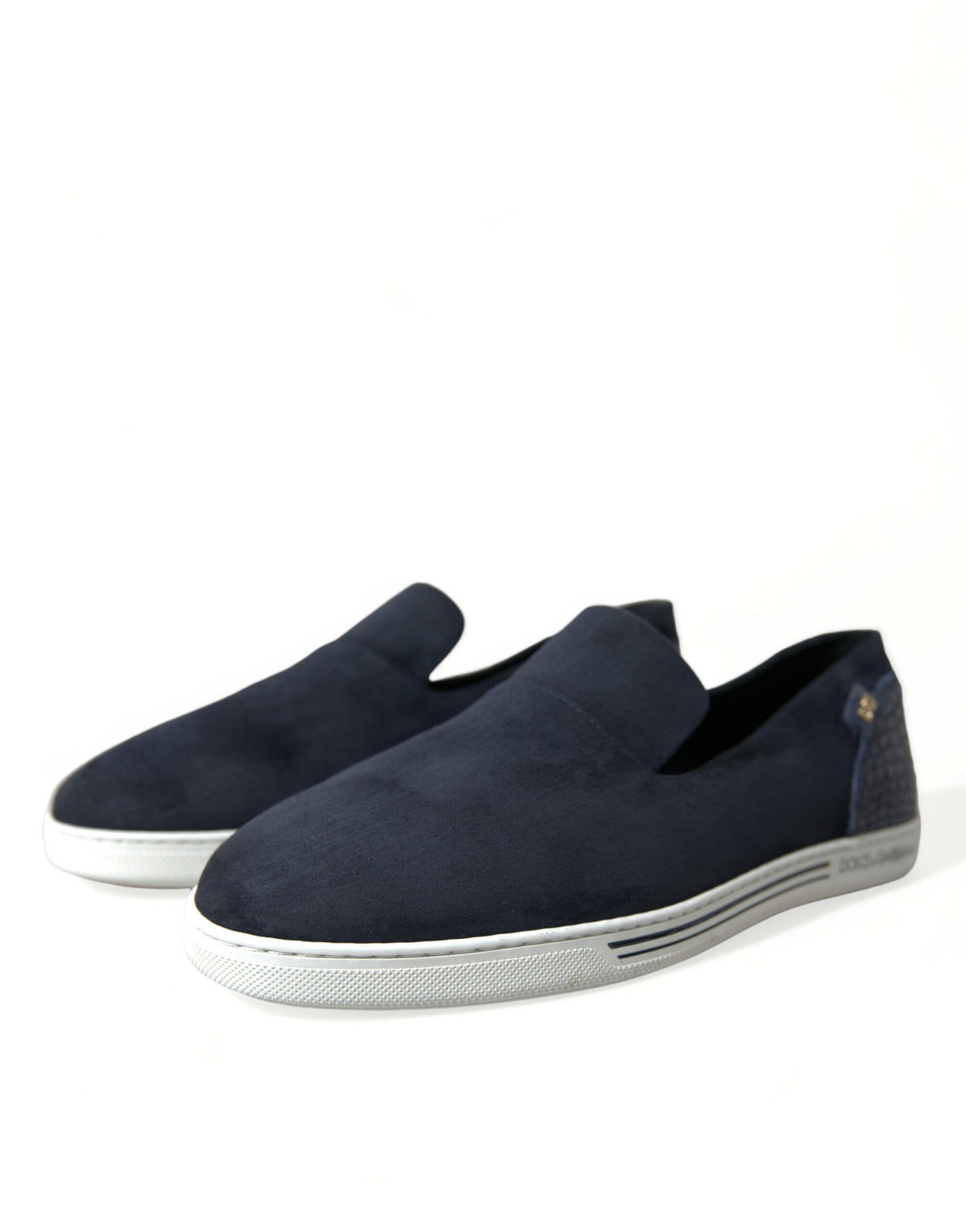 Dolce & Gabbana Blue Suede Caiman Loafers Saint Tropez Shoes blau