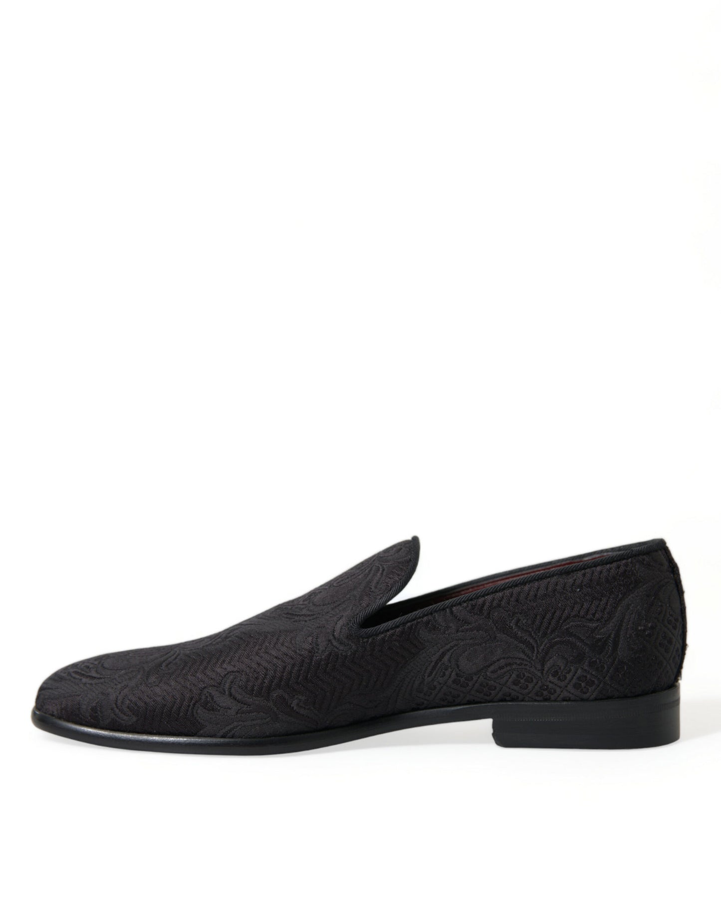 Dolce & Gabbana Black Brocade Men Slip On Loafer Dress Shoes Curated Luxury Accessories by Orvyn