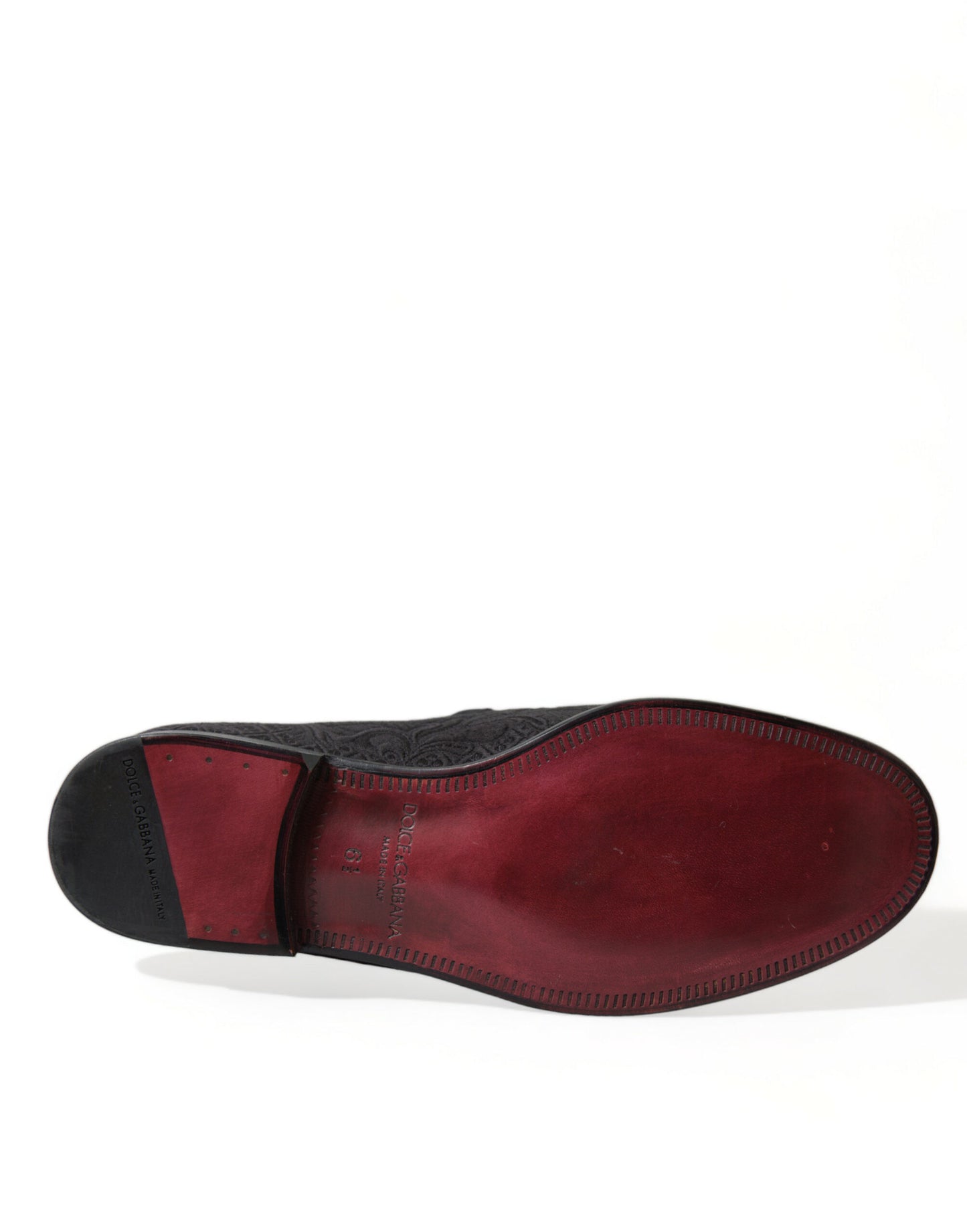 Dolce & Gabbana Black Brocade Men Slip On Loafer Dress Shoes Curated Luxury Accessories by Orvyn
