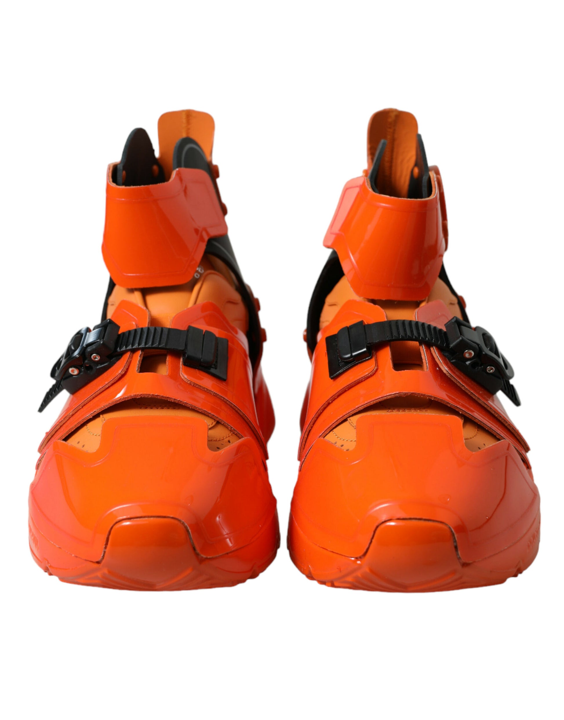 Dolce & Gabbana Orange Multi Panel Chunky High Top Sneakers Shoes Curated Luxury Accessories by Orvyn