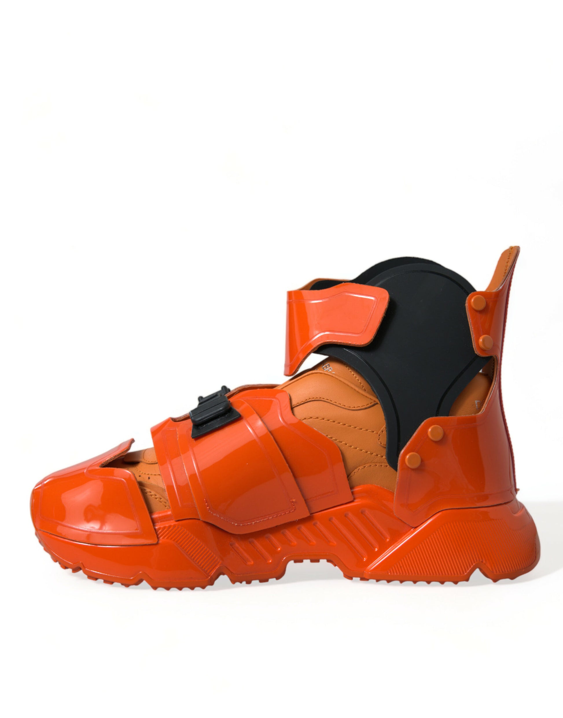 Dolce & Gabbana Orange Multi Panel Chunky High Top Sneakers Shoes Curated Luxury Accessories by Orvyn