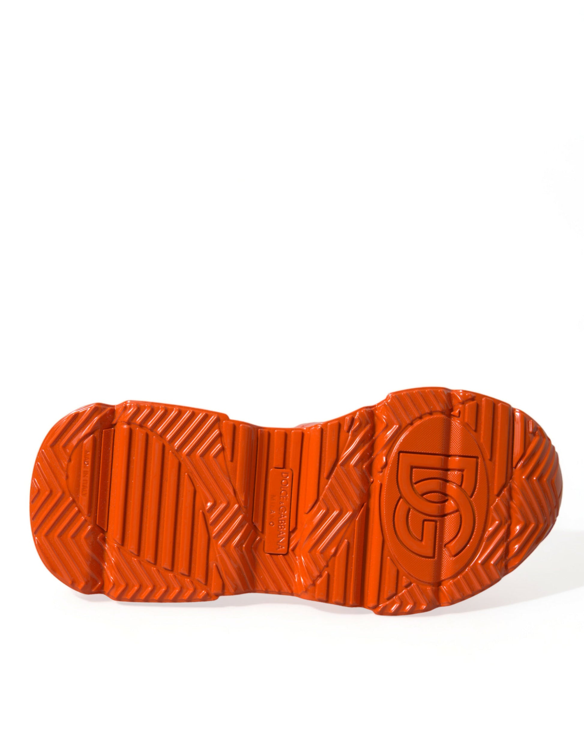 Dolce & Gabbana Orange Multi Panel Chunky High Top Sneakers Shoes Curated Luxury Accessories by Orvyn