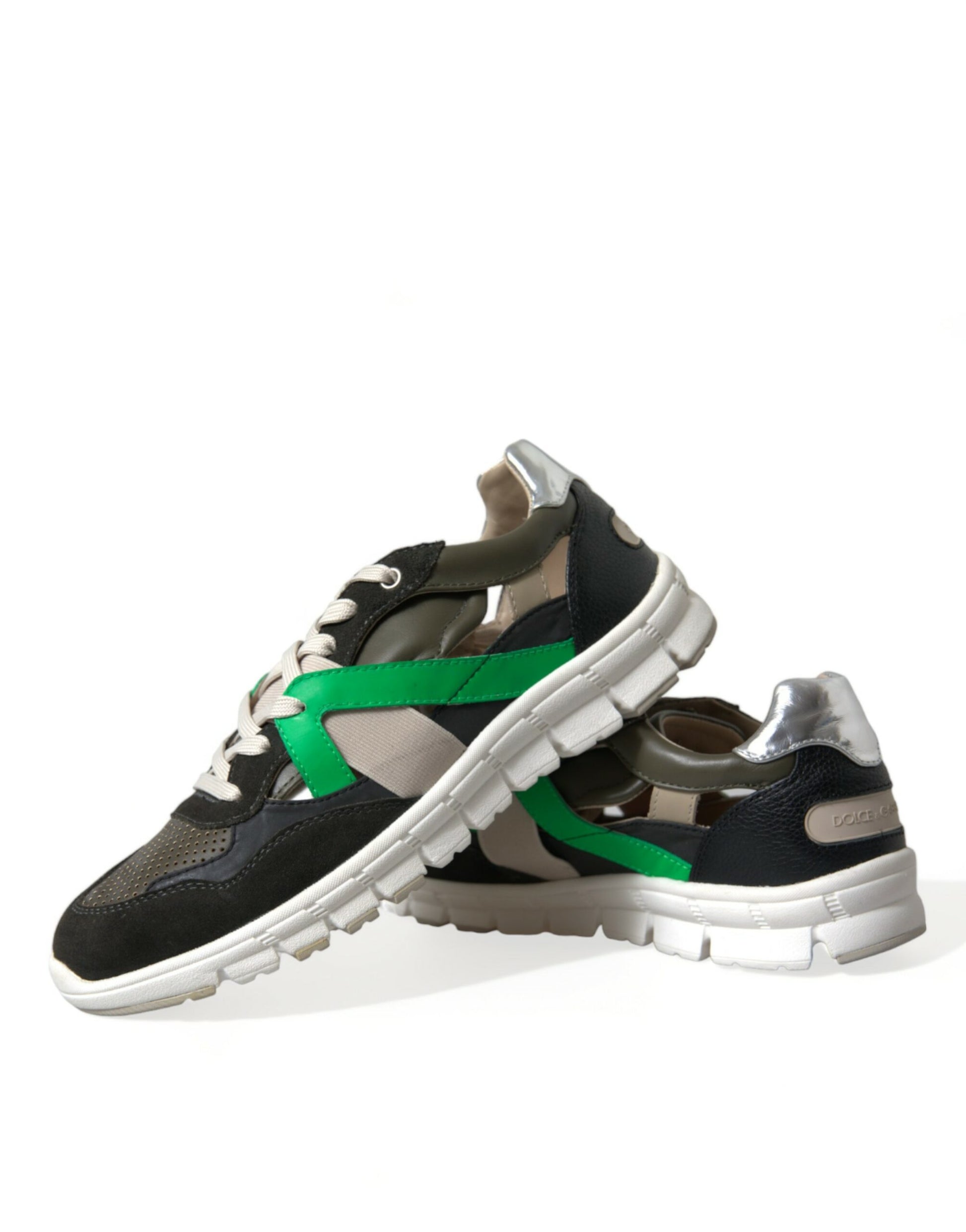 Dolce & Gabbana Multicolor Leather Suede Low Top Sneakers Shoes Curated Luxury Accessories by Orvyn