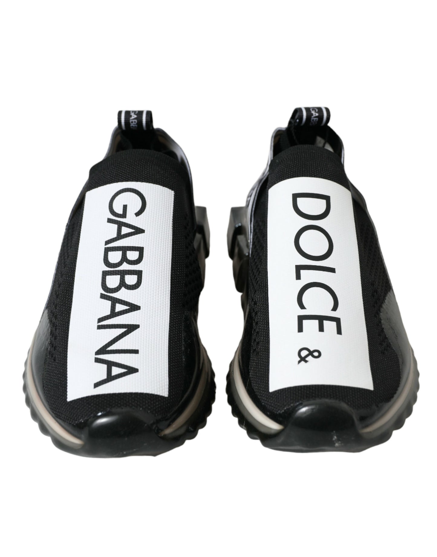 Dolce & Gabbana Black White Slip On Sneakers Sorrento Shoes Curated Luxury Accessories by Orvyn