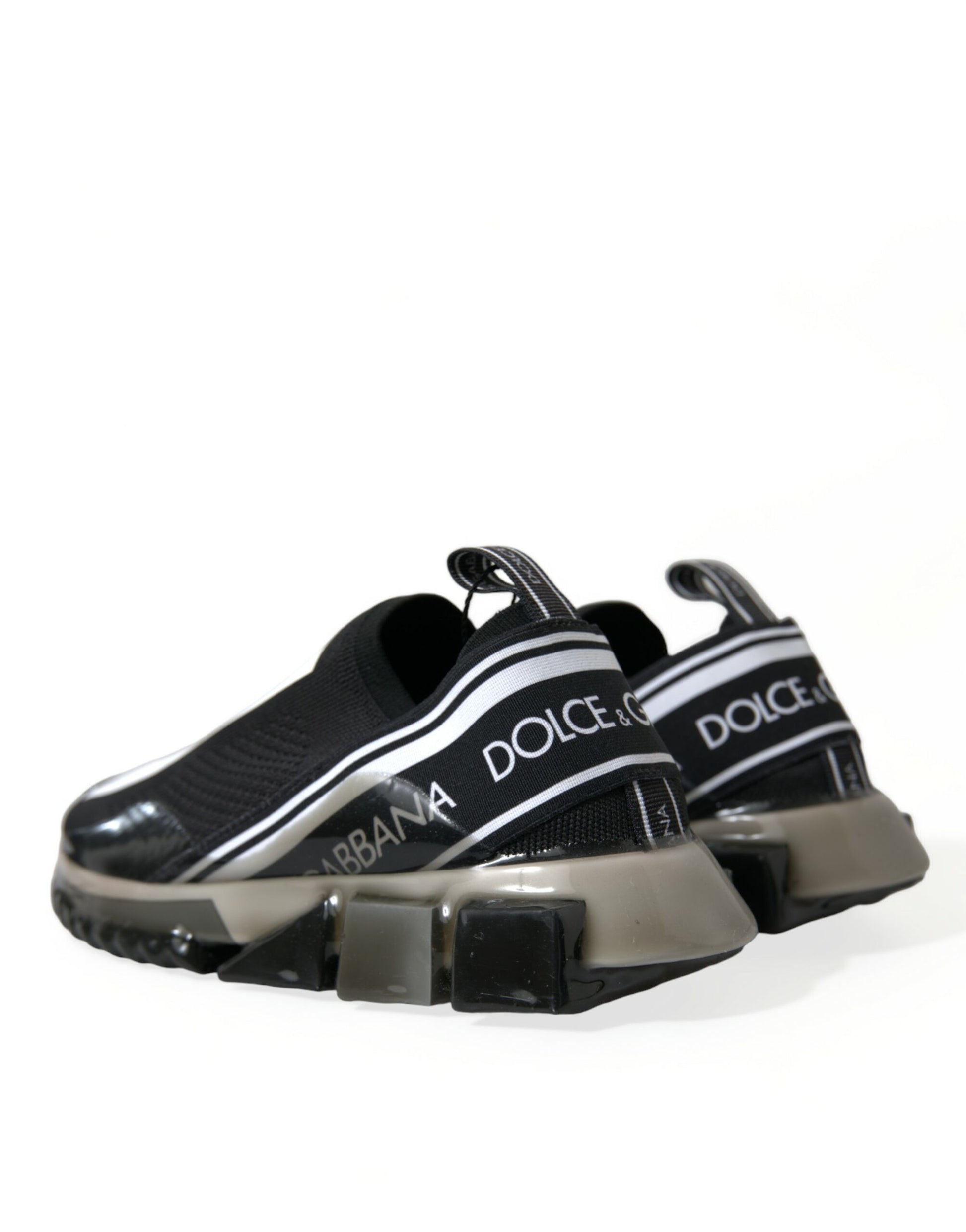 Dolce & Gabbana Black White Slip On Sneakers Sorrento Shoes Curated Luxury Accessories by Orvyn