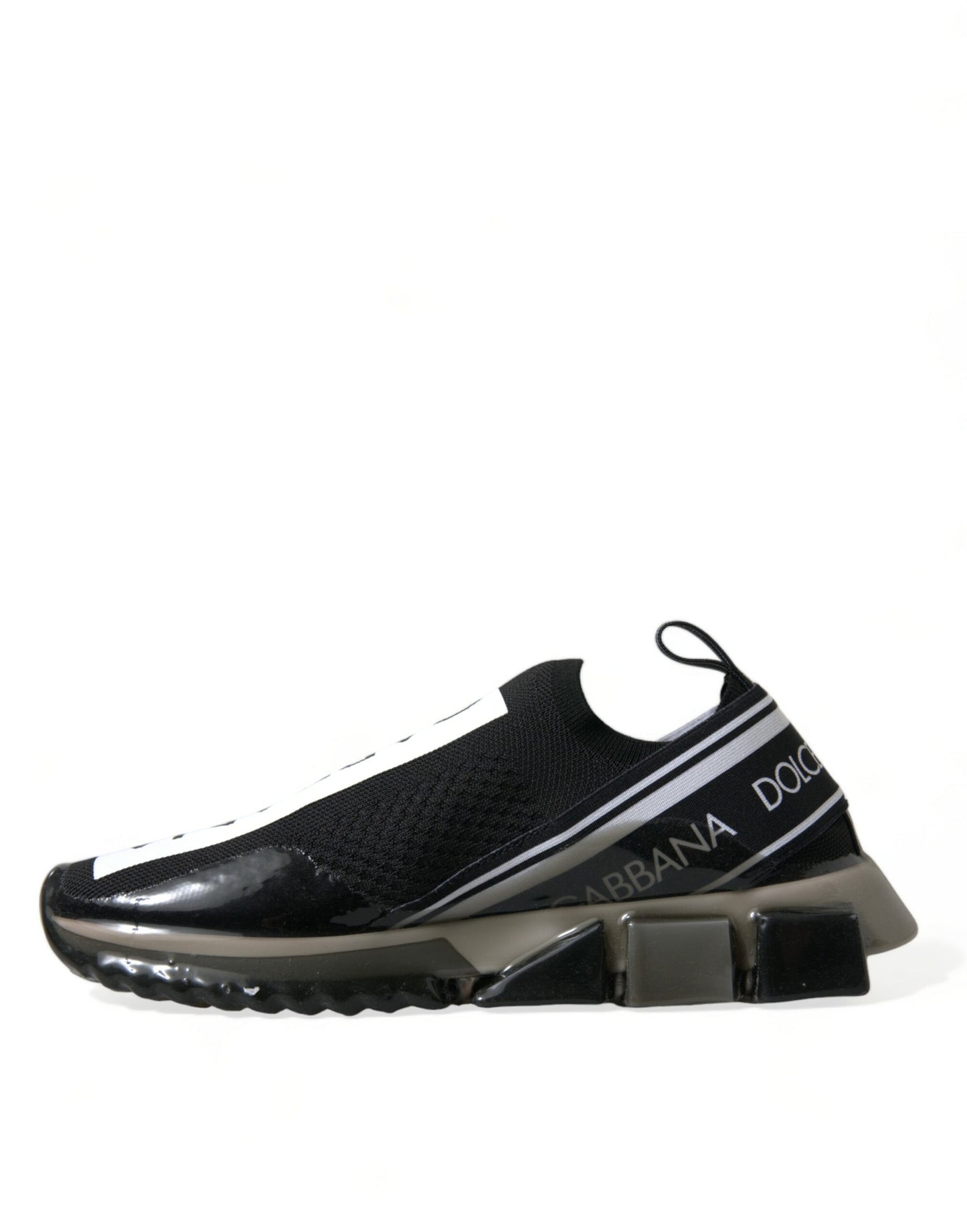 Dolce & Gabbana Black White Slip On Sneakers Sorrento Shoes Curated Luxury Accessories by Orvyn