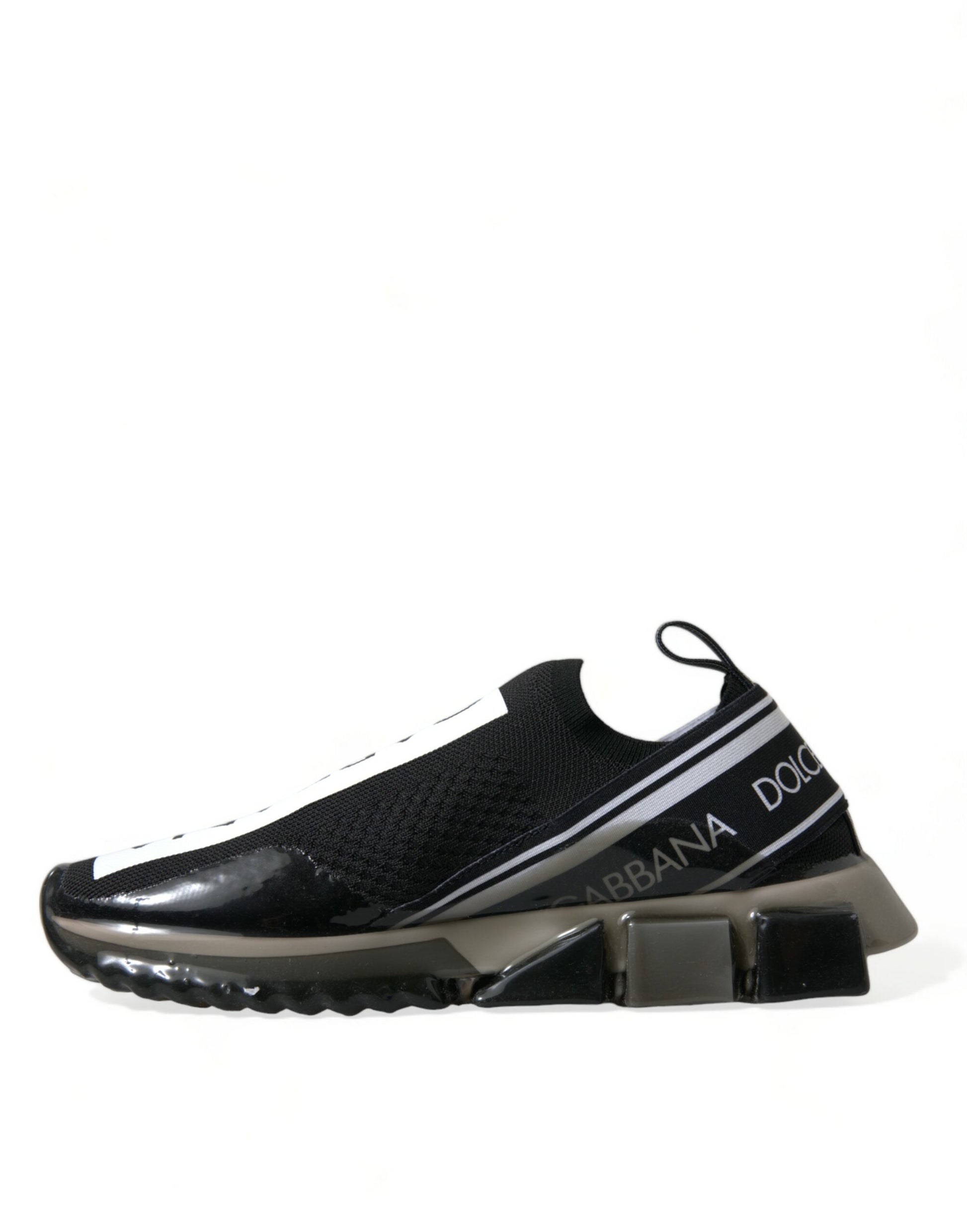 Dolce & Gabbana Black White Slip On Sneakers Sorrento Shoes Curated Luxury Accessories by Orvyn