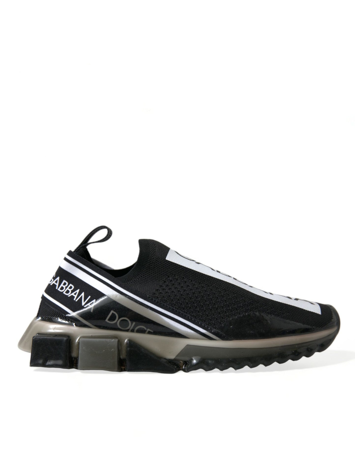 Dolce & Gabbana Black White Slip On Sneakers Sorrento Shoes Curated Luxury Accessories by Orvyn