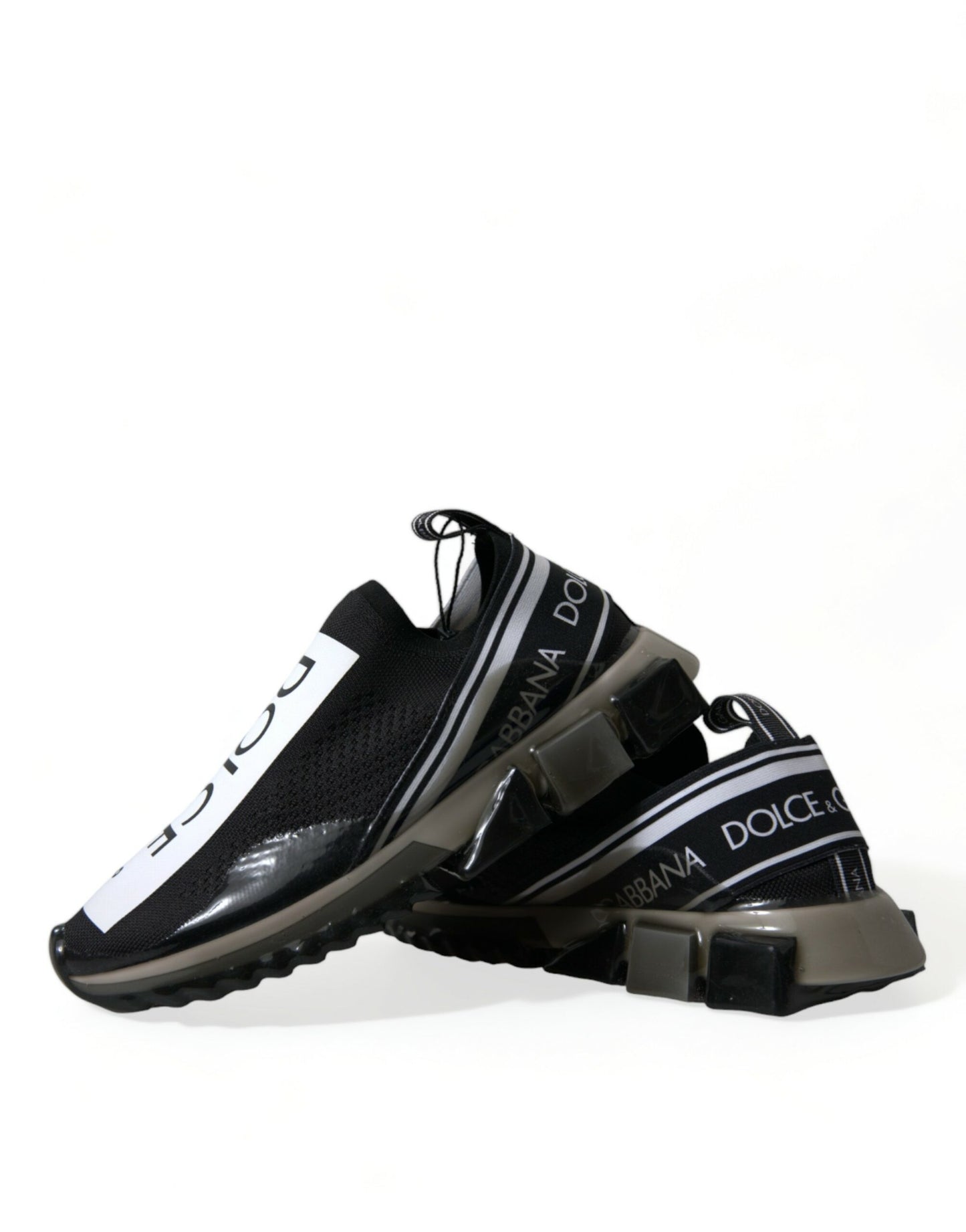 Dolce & Gabbana Black White Slip On Sneakers Sorrento Shoes Curated Luxury Accessories by Orvyn