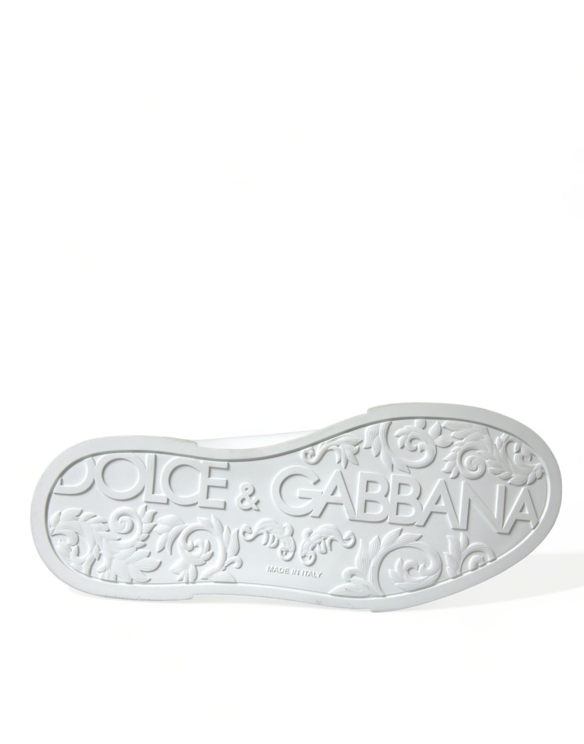 Dolce & Gabbana White Green Leather Portofino Sneakers Shoes Curated Luxury Accessories by Orvyn