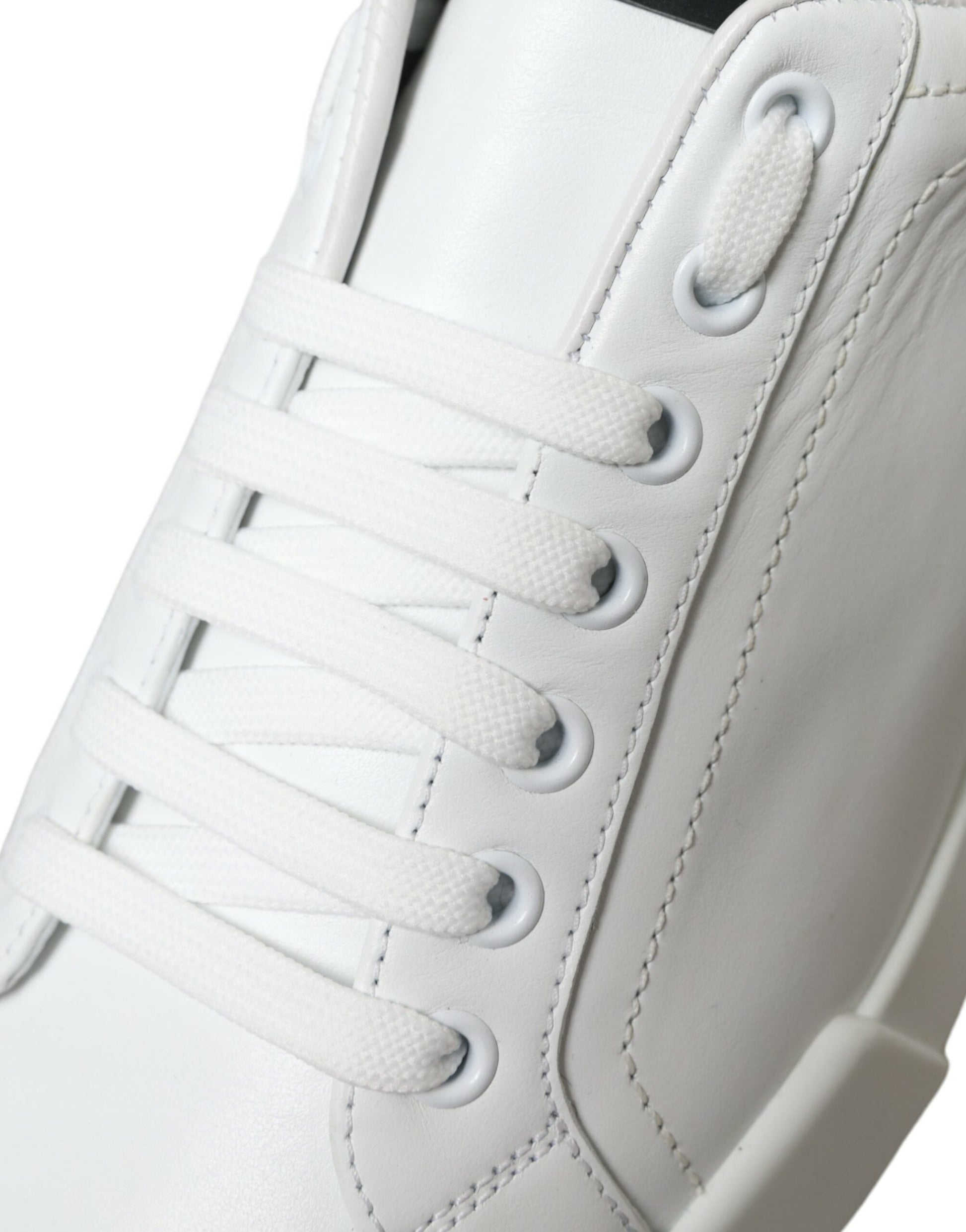 Dolce & Gabbana White Green Leather Portofino Sneakers Shoes Curated Luxury Accessories by Orvyn