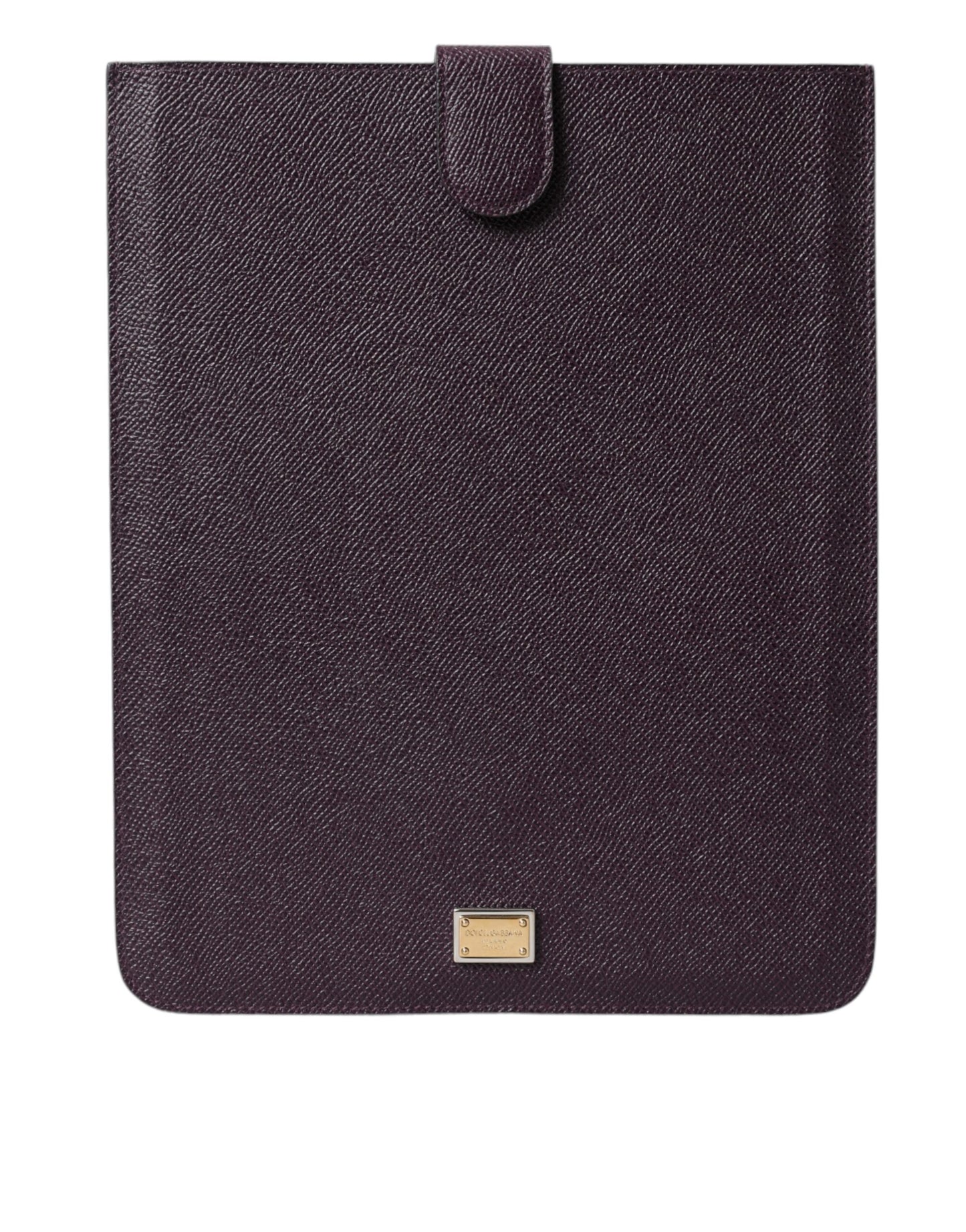 Dolce & Gabbana Dark Brown Leather Logo Plaque Cover Sleeve Tablet Case Curated Luxury Accessories by Orvyn