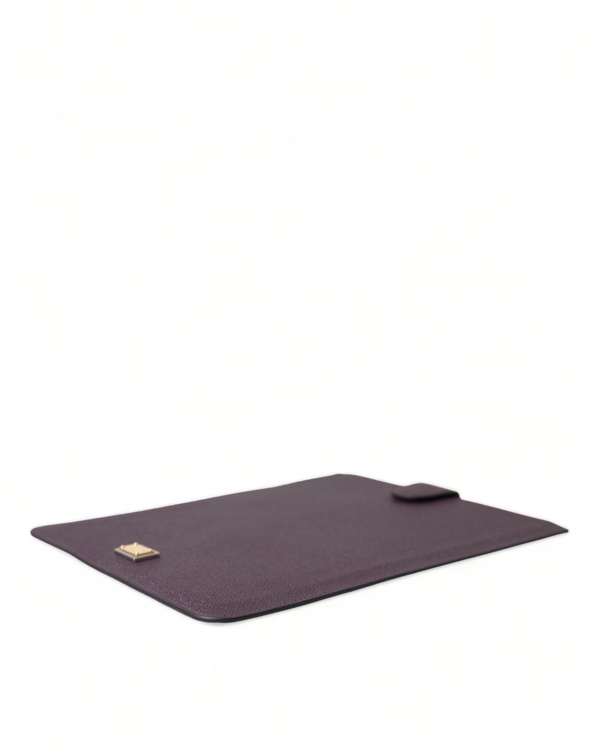 Dolce & Gabbana Dark Brown Leather Logo Plaque Cover Sleeve Tablet Case Curated Luxury Accessories by Orvyn