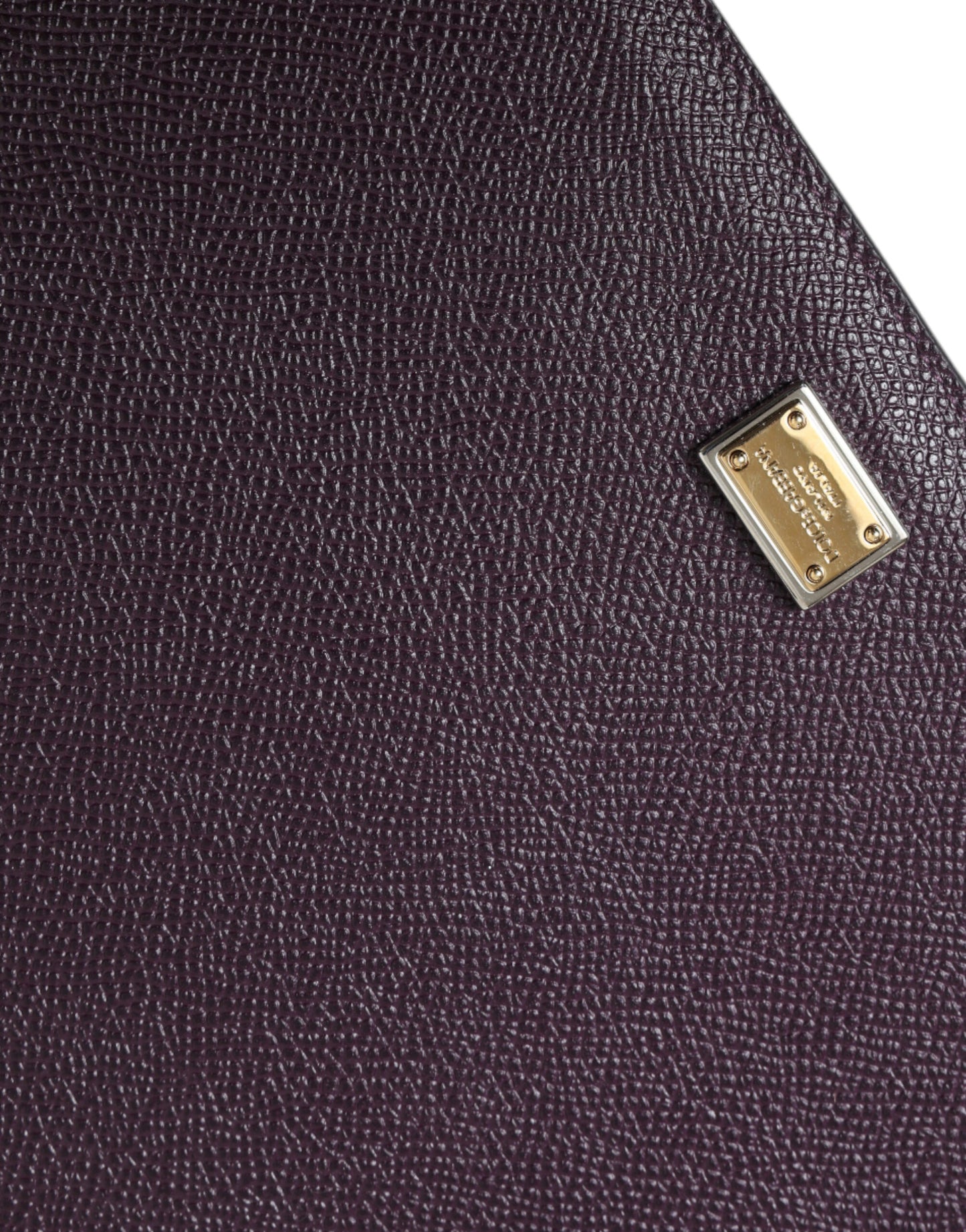 Dolce & Gabbana Dark Brown Leather Logo Plaque Cover Sleeve Tablet Case Curated Luxury Accessories by Orvyn