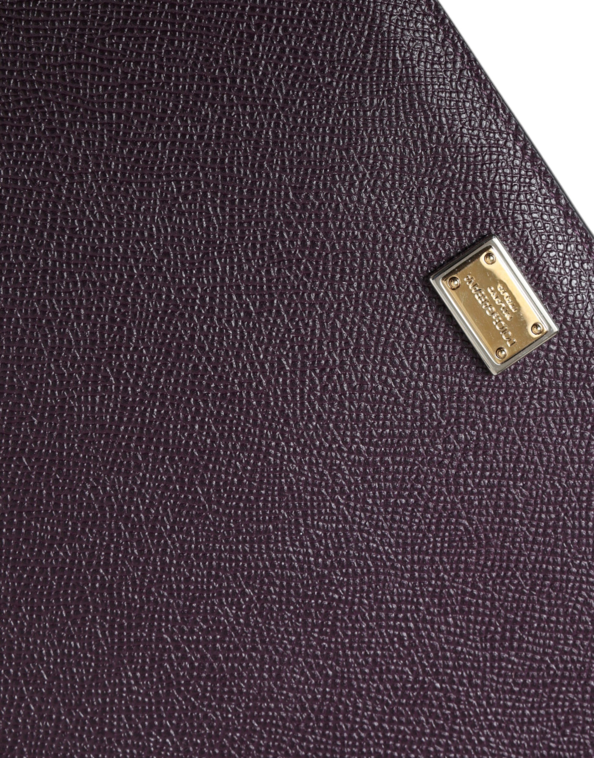 Dolce & Gabbana Dark Brown Leather Logo Plaque Cover Sleeve Tablet Case Curated Luxury Accessories by Orvyn