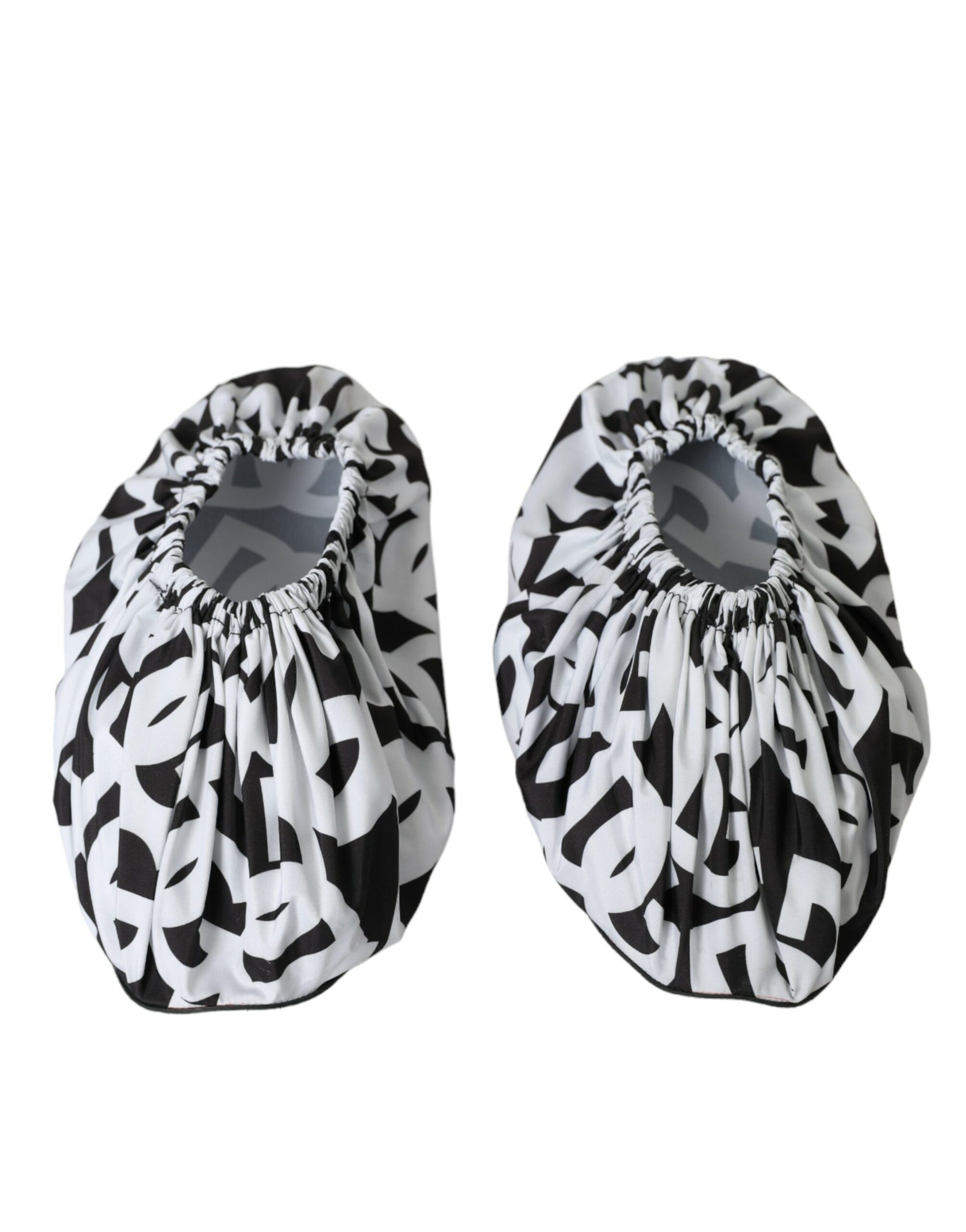 Dolce & Gabbana White Logo Print Nylon Slip On Flats Shoes Curated Luxury Accessories by Orvyn