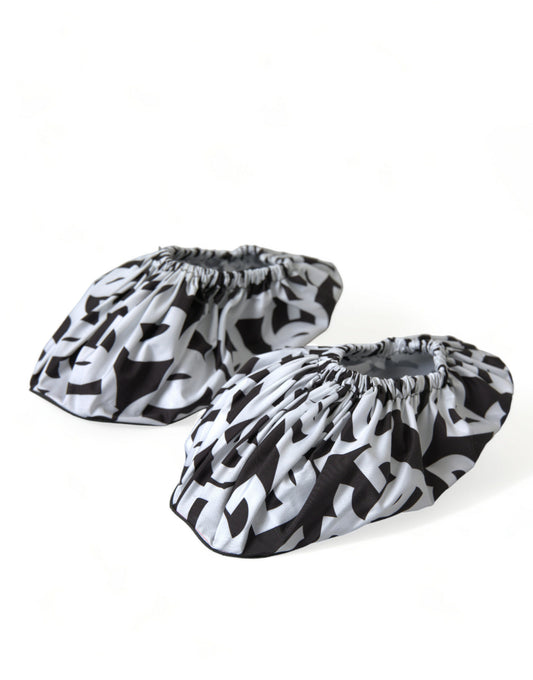 Dolce & Gabbana White Logo Print Nylon Slip On Flats Shoes Curated Luxury Accessories by Orvyn