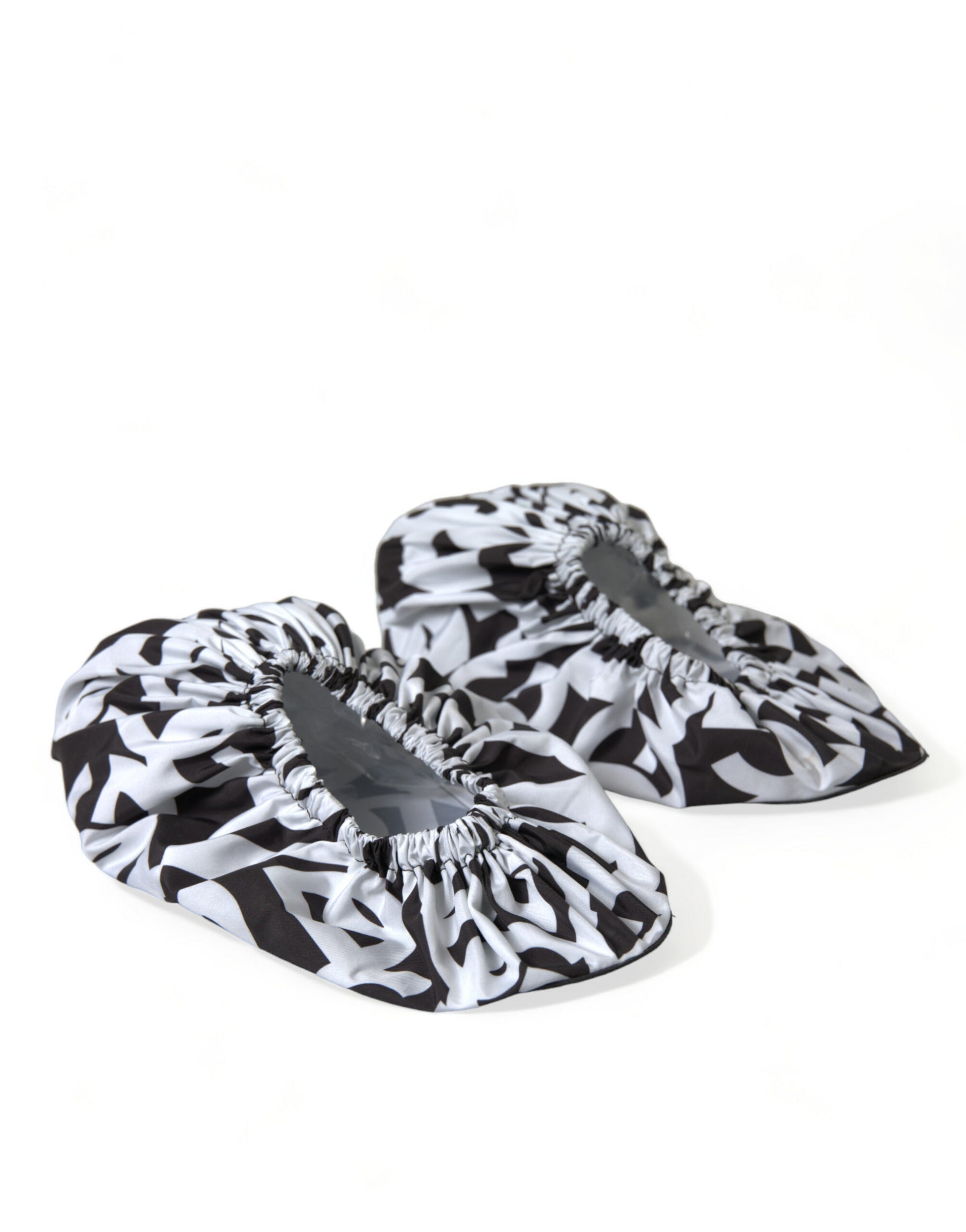 Dolce & Gabbana White Logo Print Nylon Slip On Flats Shoes Curated Luxury Accessories by Orvyn