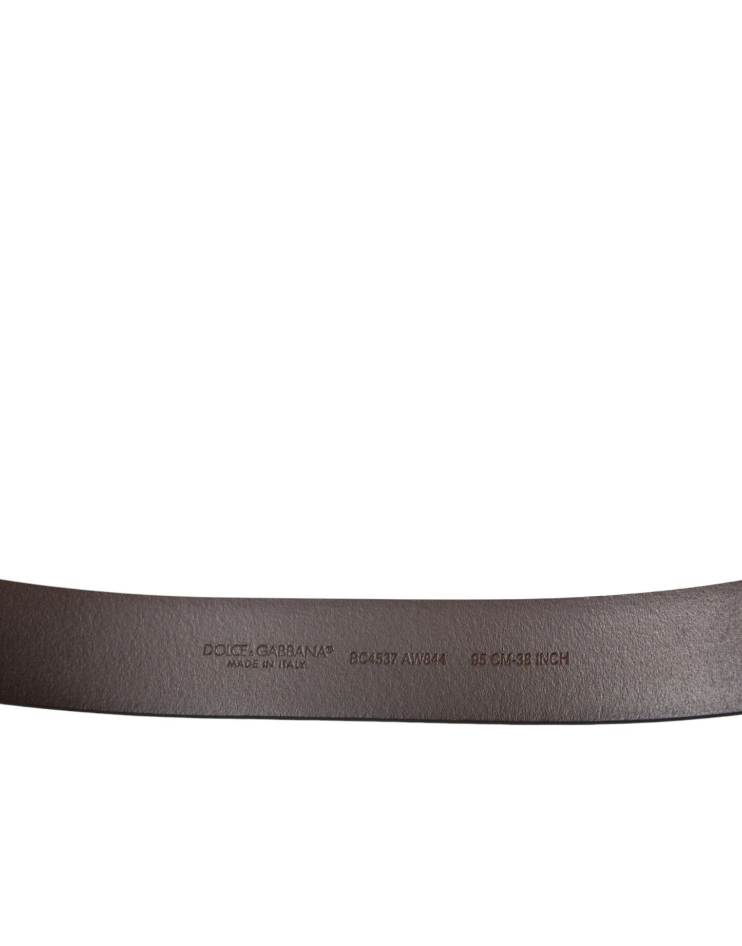Dolce & Gabbana Brown Calf Leather Gold Metal Buckle Belt braun