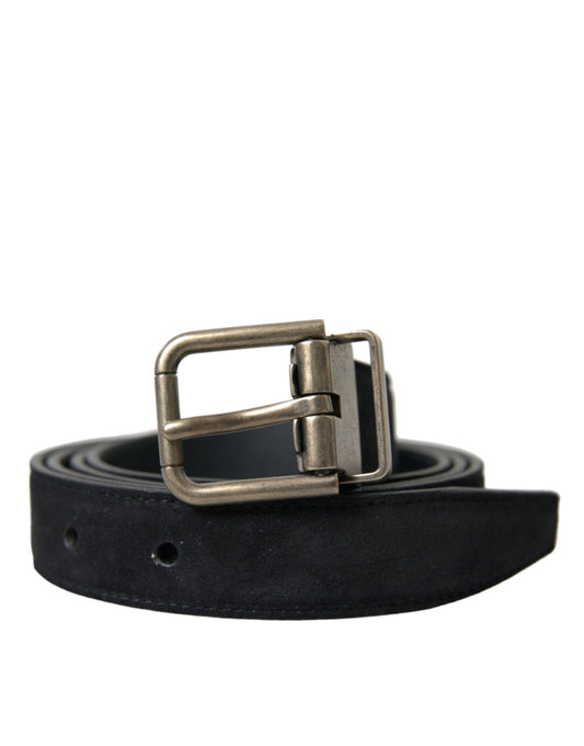 Dolce & Gabbana Black Goat Leather Antique Metal Buckle Belt Curated Luxury Accessories by Orvyn