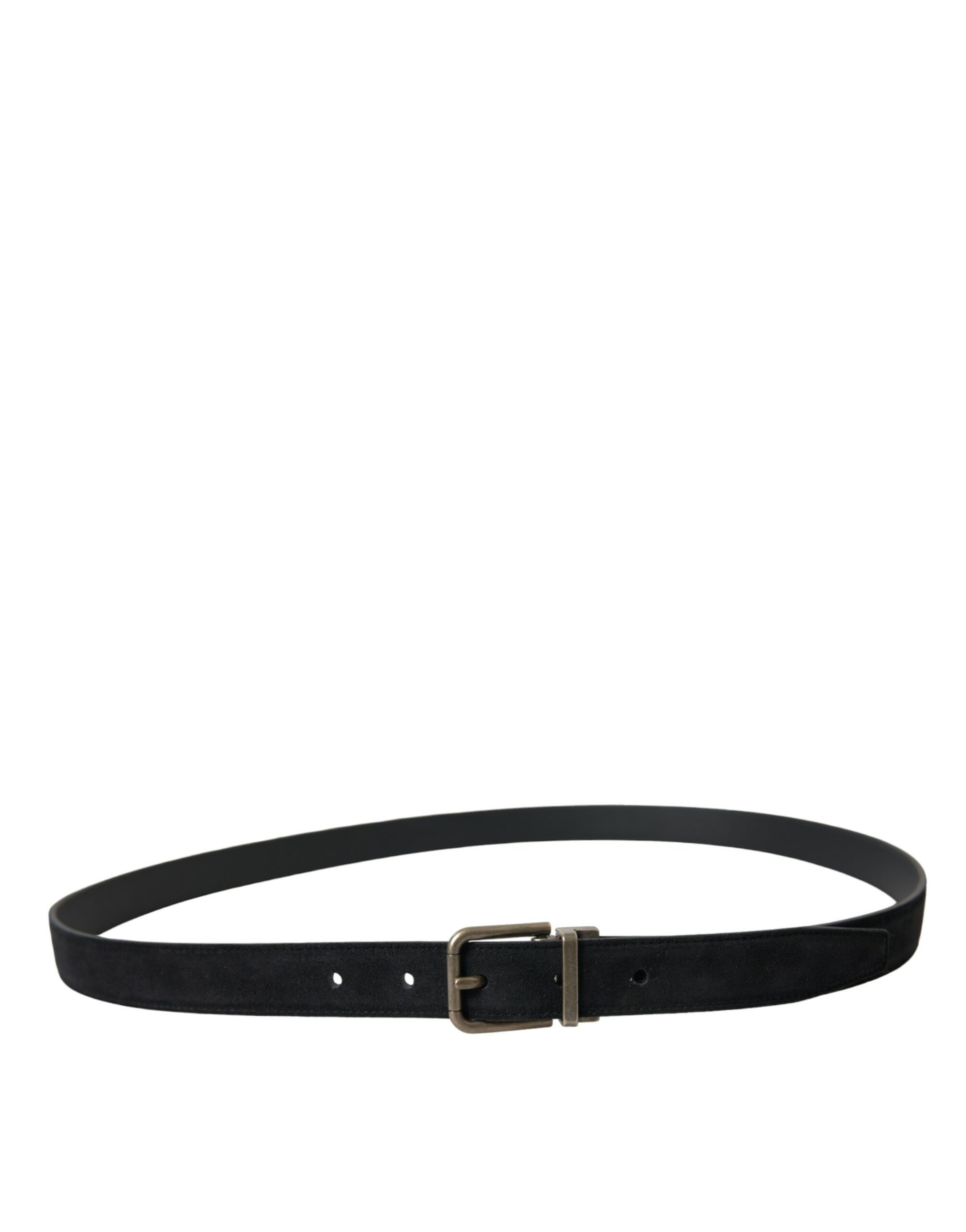 Dolce & Gabbana Black Goat Leather Antique Metal Buckle Belt Curated Luxury Accessories by Orvyn