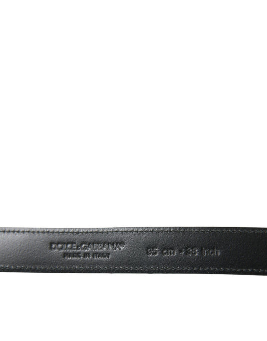 Dolce & Gabbana Black Leather Silver Metal Buckle Belt Curated Luxury Accessories by Orvyn