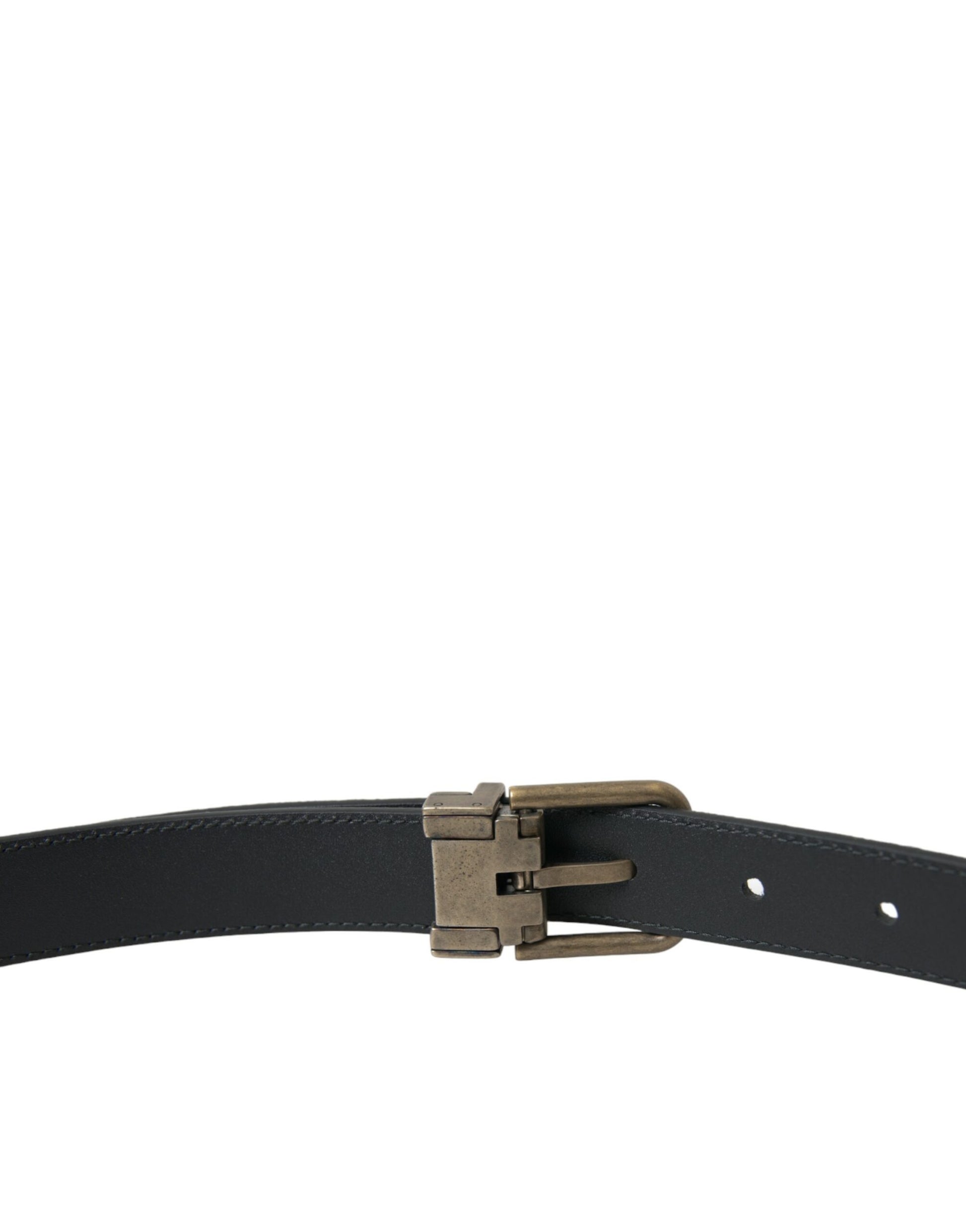 Dolce & Gabbana Black Suede Leather Gold Metal Buckle Belt Curated Luxury Accessories by Orvyn