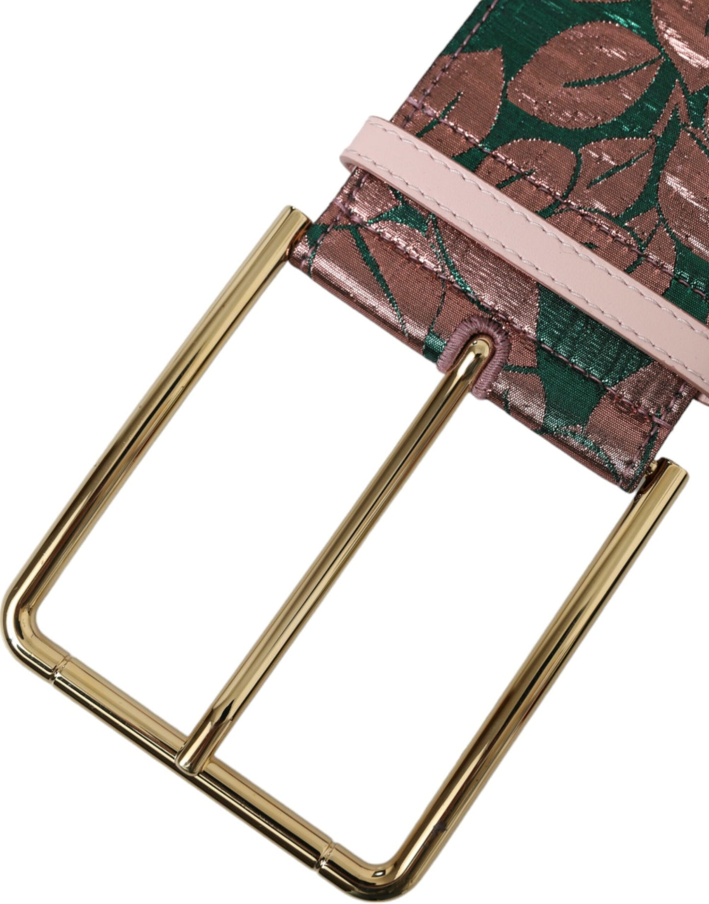 Dolce & Gabbana Multicolor Floral Jacquard Lurex Gold Buckle Belt Curated Luxury Accessories by Orvyn