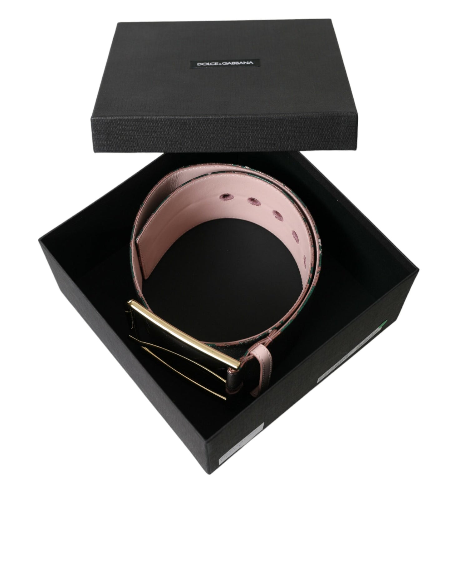 Dolce & Gabbana Multicolor Floral Jacquard Lurex Gold Buckle Belt Curated Luxury Accessories by Orvyn