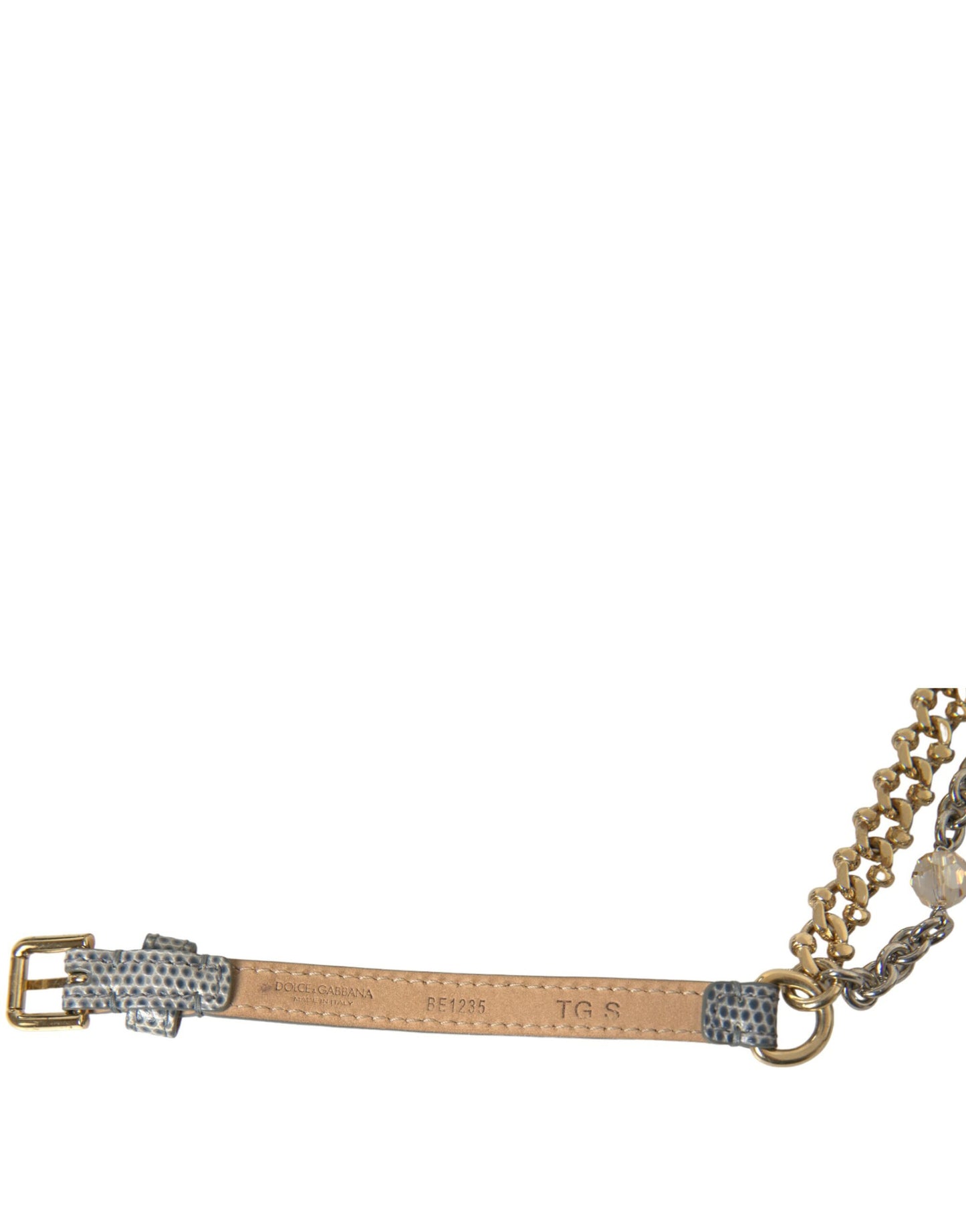 Dolce & Gabbana Blue Braided Gold Brass Chain Waist Belt Curated Luxury Accessories by Orvyn