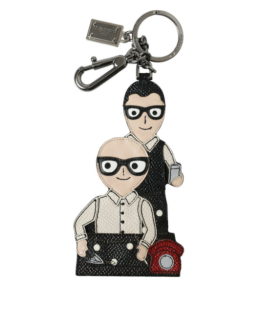 Dolce & Gabbana Leather Dominico Stefano #DGFAMILY Logo Badge Keychain Curated Luxury Accessories by Orvyn