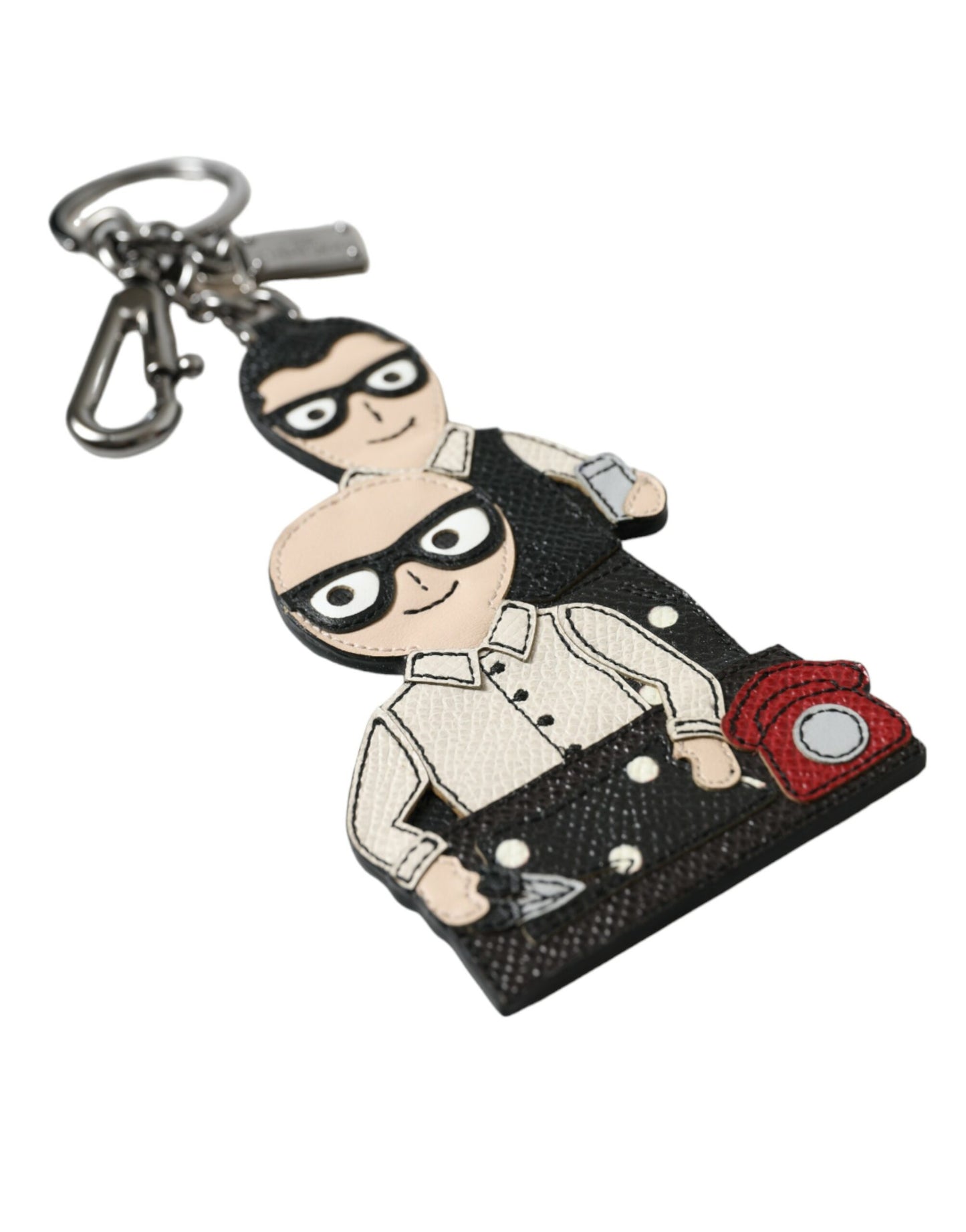 Dolce & Gabbana Leather Dominico Stefano #DGFAMILY Logo Badge Keychain Curated Luxury Accessories by Orvyn