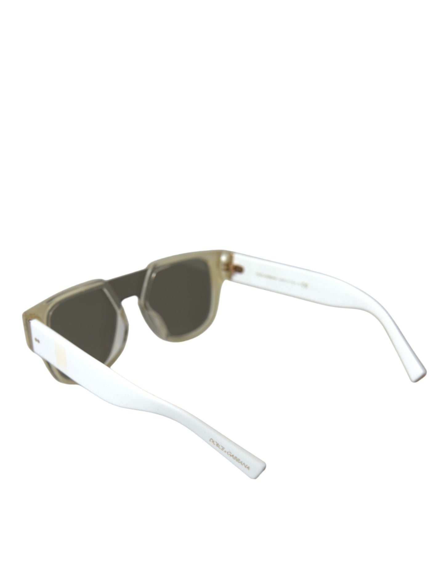 Dolce & Gabbana White Acetate Mirror Lenses DG4356 Sunglasses Curated Luxury Accessories by Orvyn