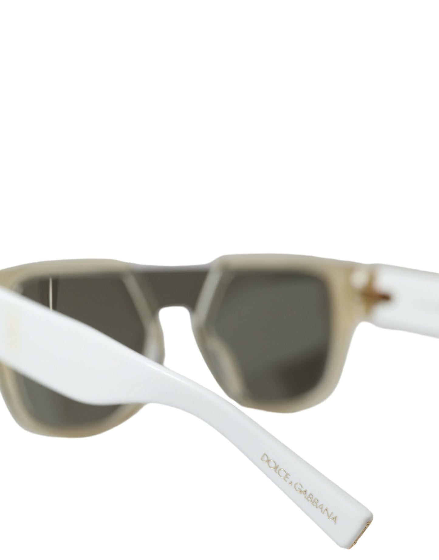 Dolce & Gabbana White Acetate Mirror Lenses DG4356 Sunglasses Curated Luxury Accessories by Orvyn