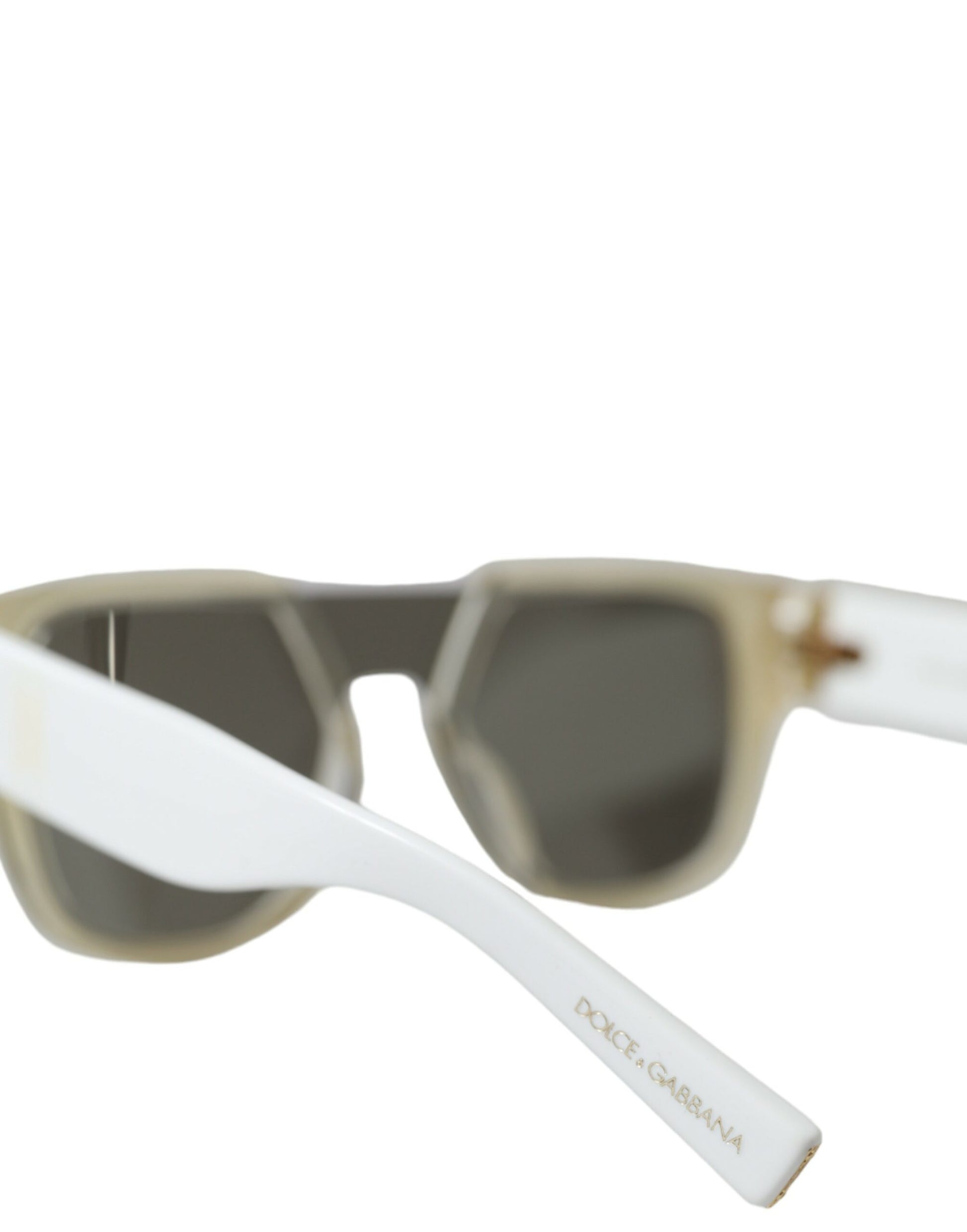 Dolce & Gabbana White Acetate Mirror Lenses DG4356 Sunglasses Curated Luxury Accessories by Orvyn