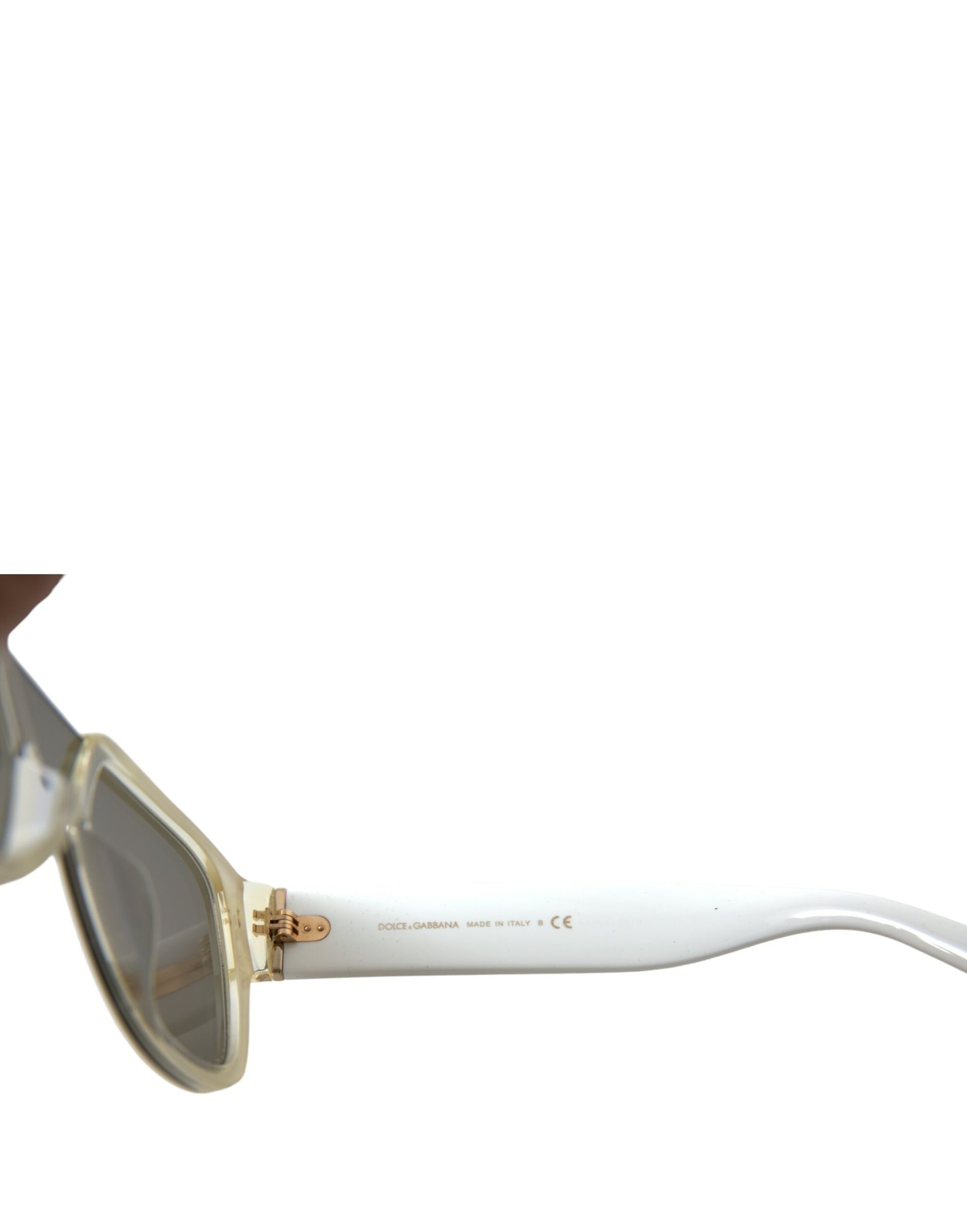 Dolce & Gabbana White Acetate Mirror Lenses DG4356 Sunglasses Curated Luxury Accessories by Orvyn