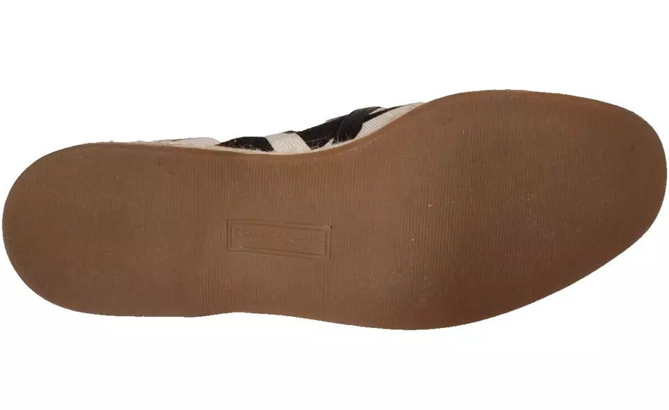 Dolce & Gabbana Black White Stripes Slip On Espadrille Shoes Curated Luxury Accessories by Orvyn