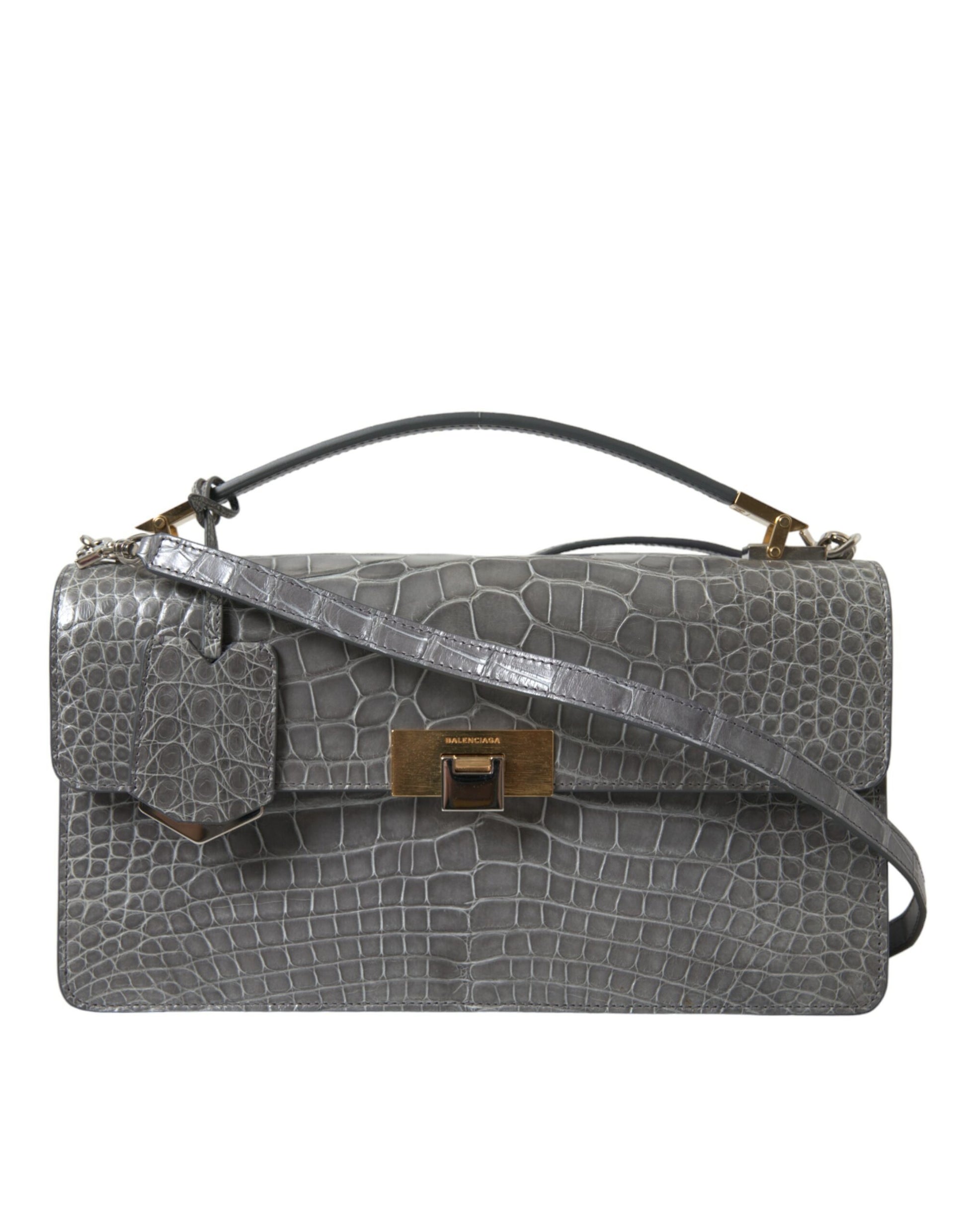 Balenciaga Gray Exotic Leather Medium Shoulder Hand Purse Bag Curated Luxury Accessories by Orvyn