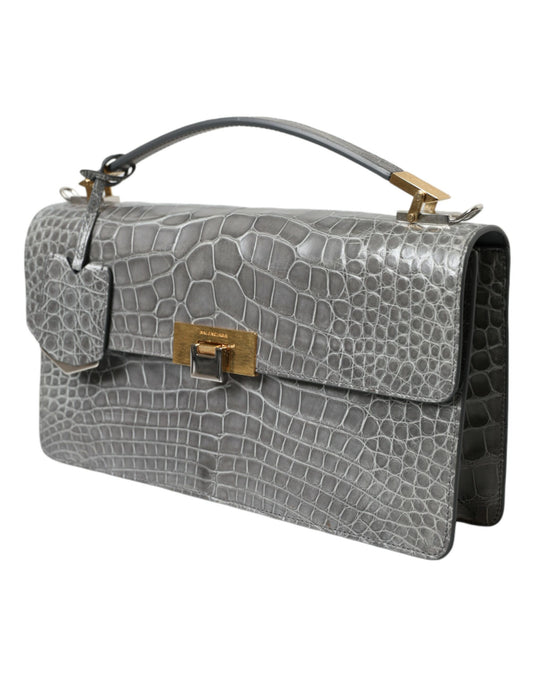 Balenciaga Gray Exotic Leather Medium Shoulder Hand Purse Bag Curated Luxury Accessories by Orvyn