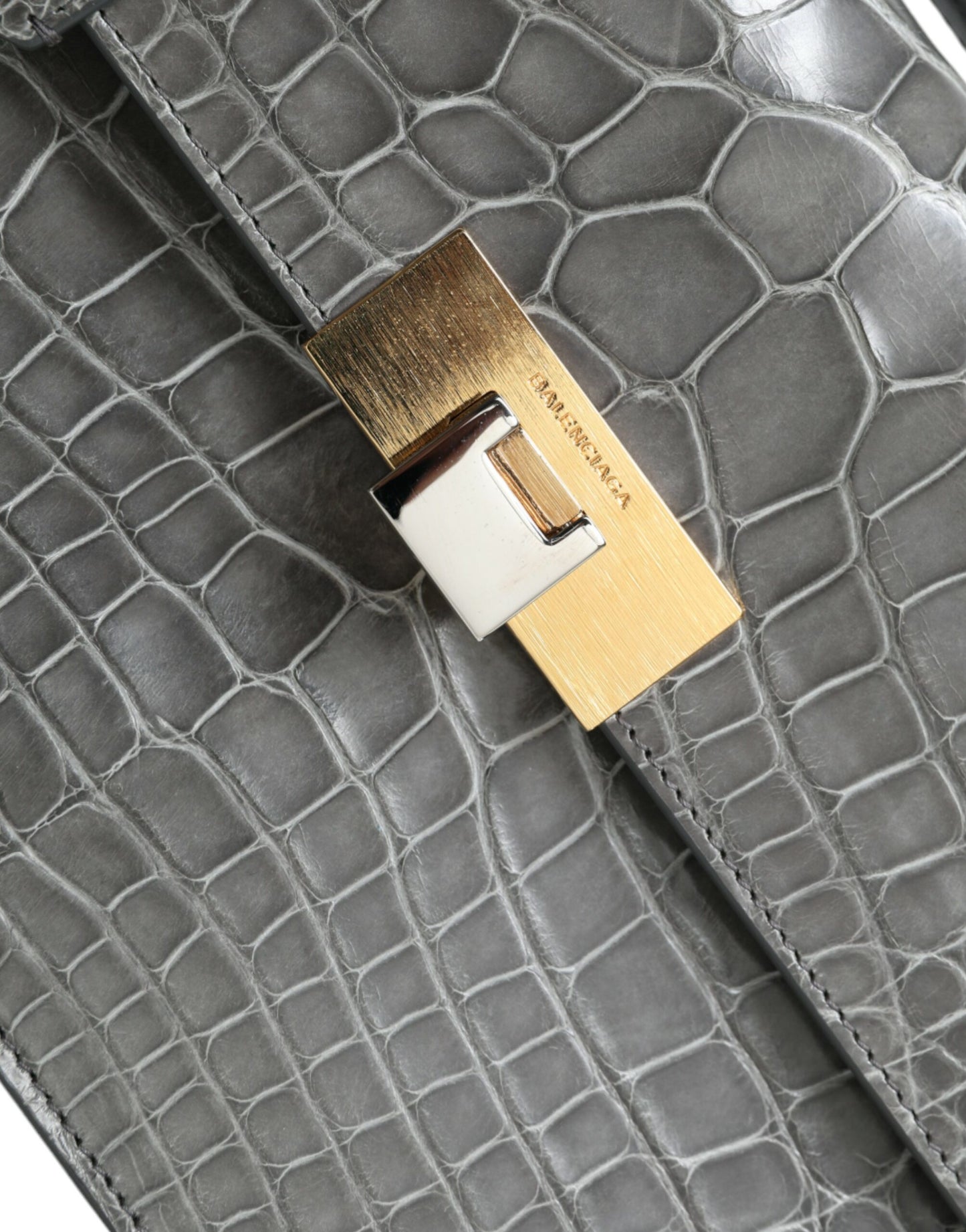 Balenciaga Gray Exotic Leather Medium Shoulder Hand Purse Bag Curated Luxury Accessories by Orvyn